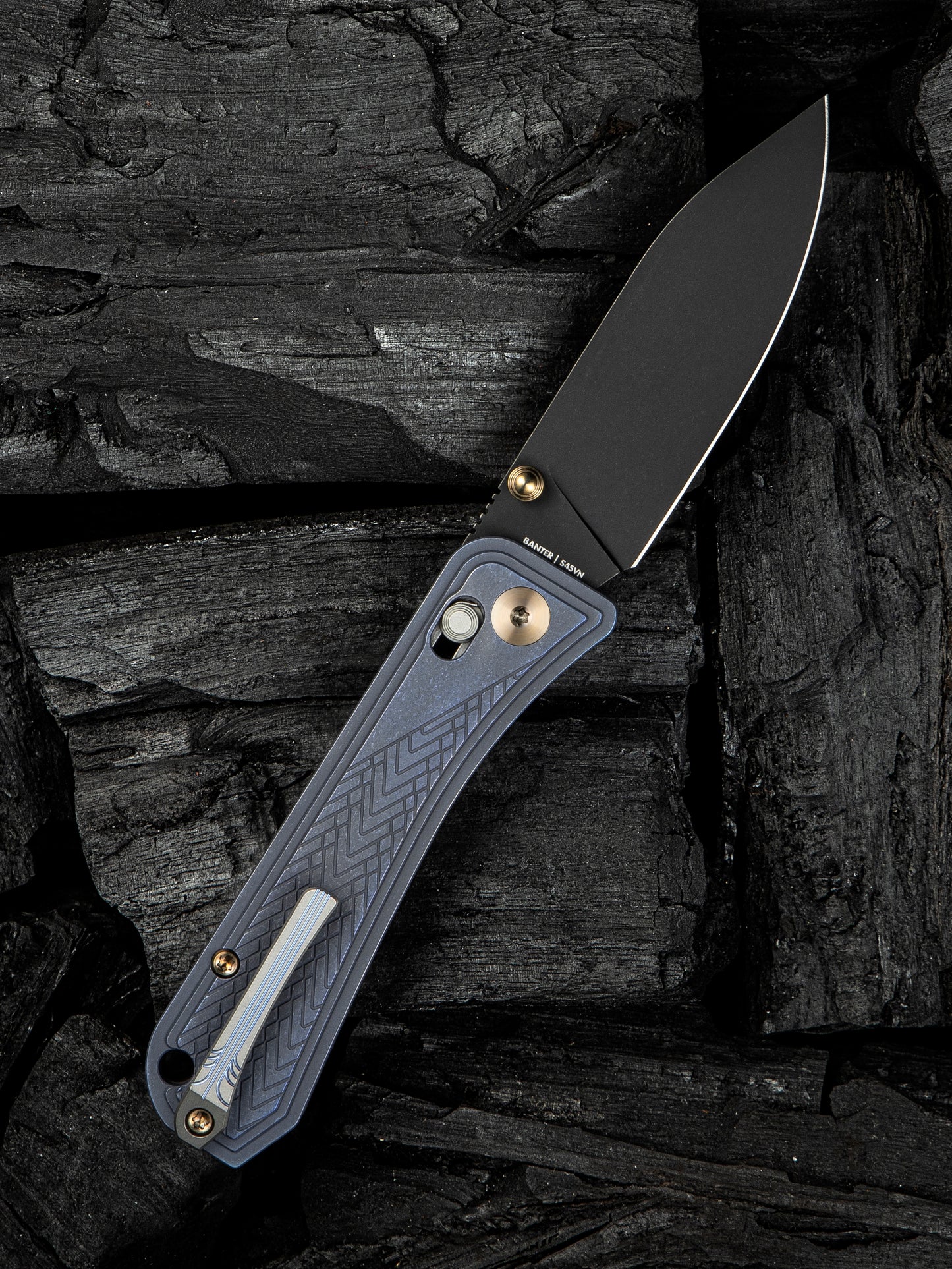 WE Knife Bougie Banter 2.91" CPM S45VN Blue Titanium Folding Knife WE24009-1