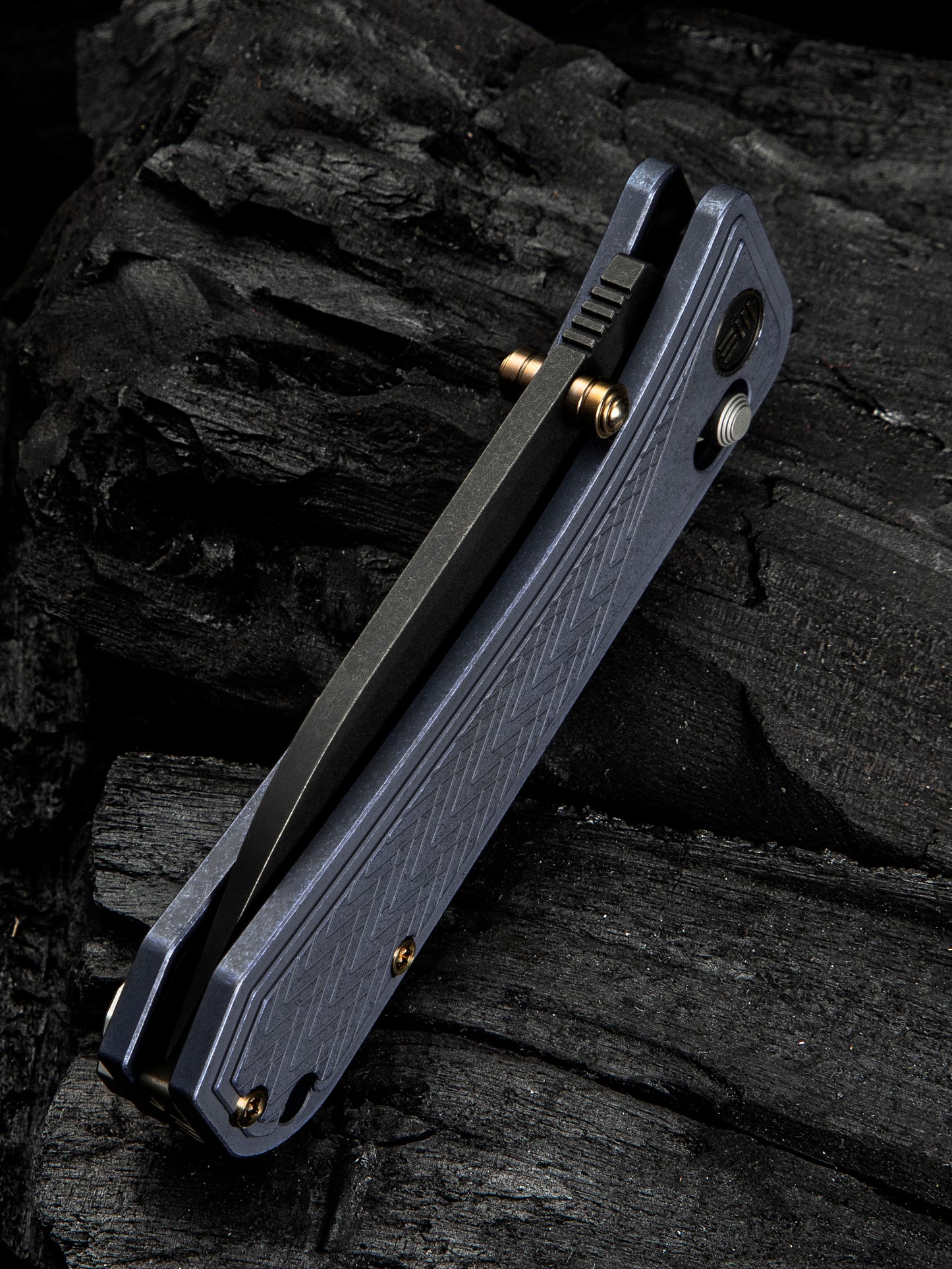 WE Knife Bougie Banter 2.91" CPM S45VN Blue Titanium Folding Knife WE24009-1