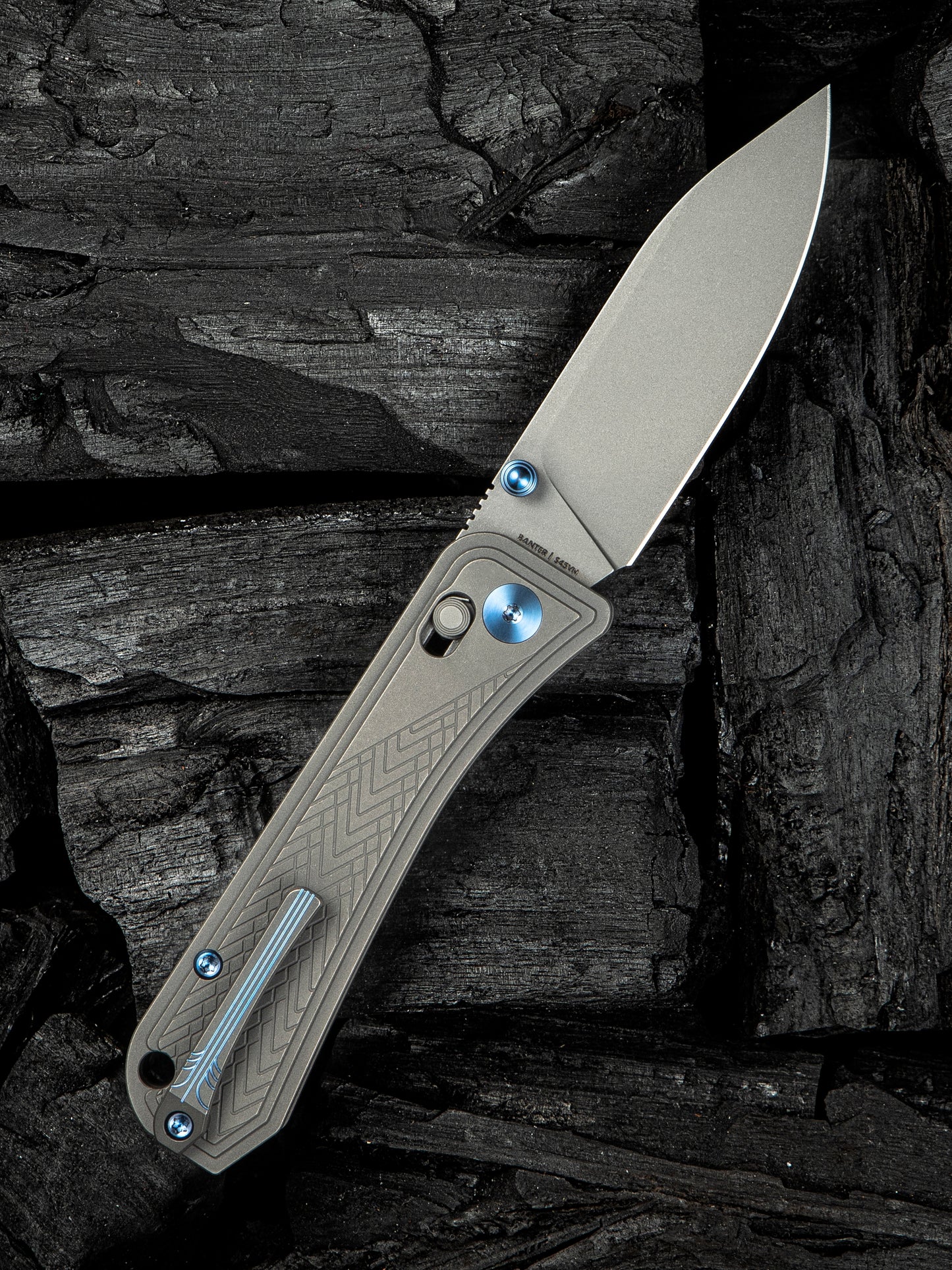 WE Knife Bougie Banter 2.91" CPM S45VN Gray Titanium Folding Knife WE24009-2