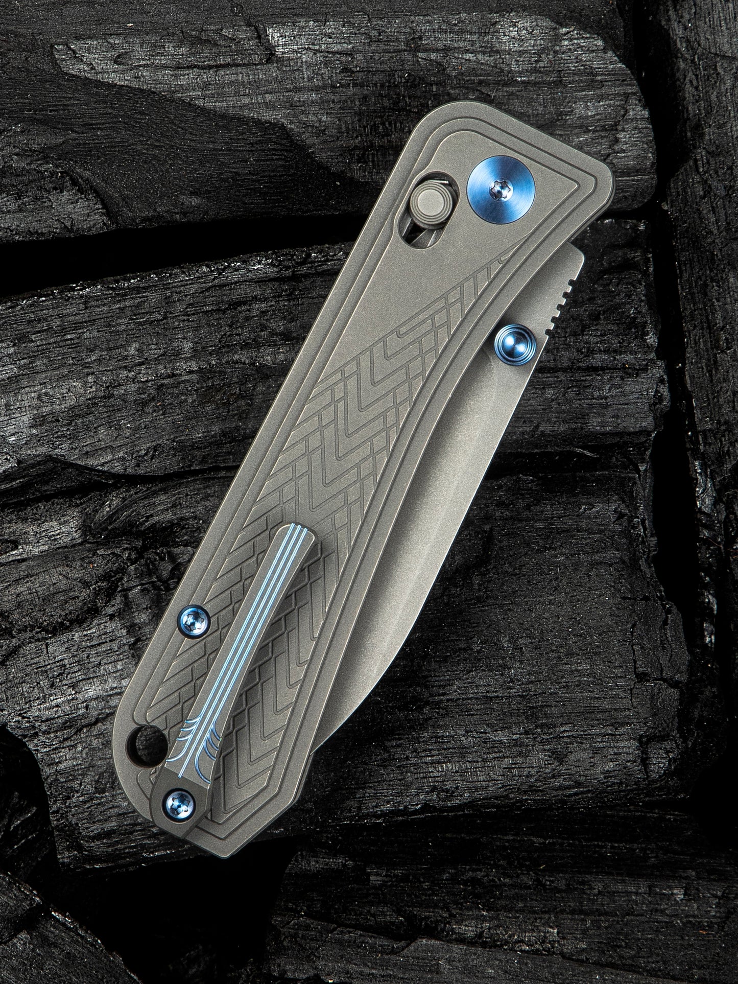 WE Knife Bougie Banter 2.91" CPM S45VN Gray Titanium Folding Knife WE24009-2