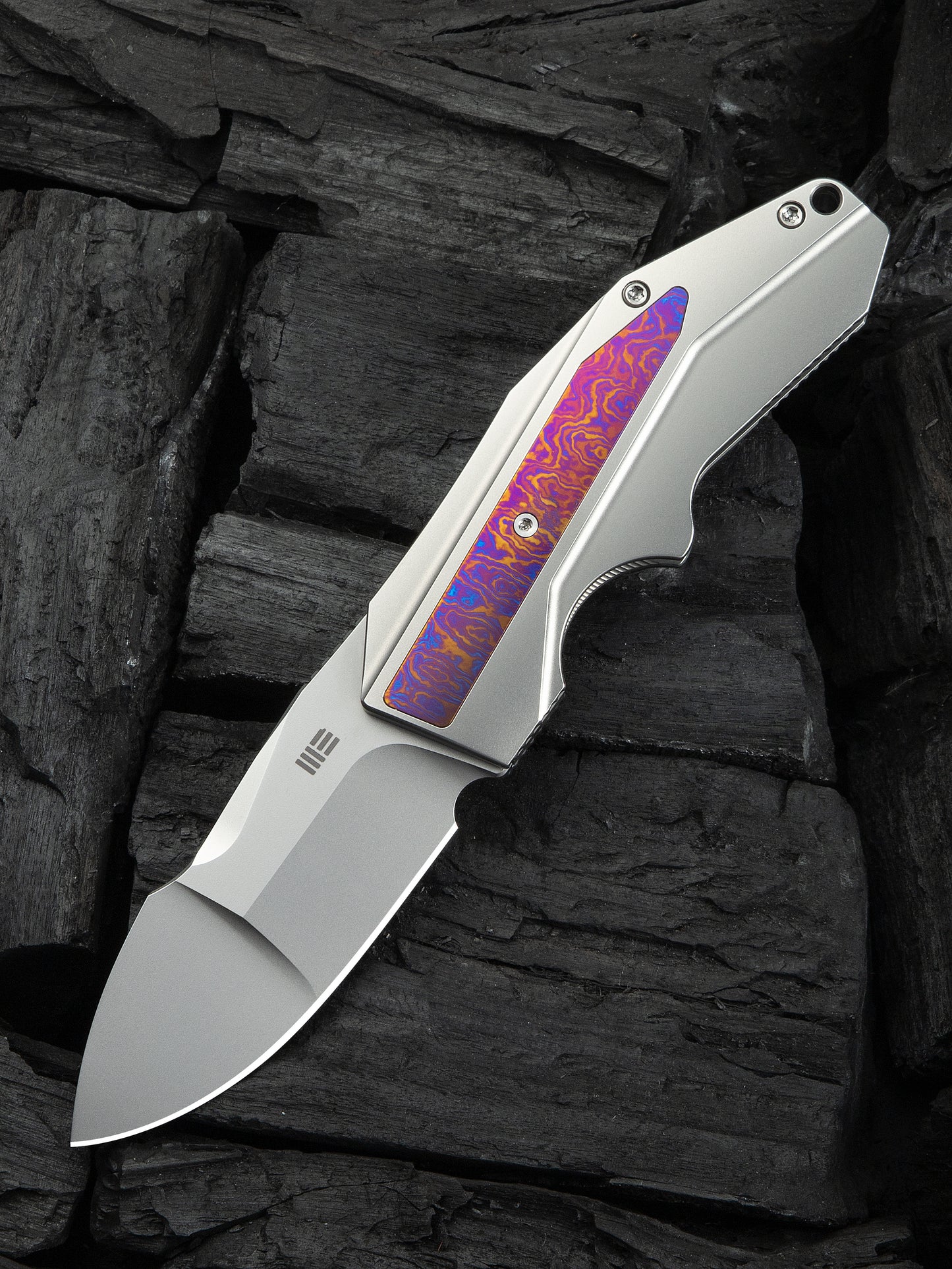 WE Coral SLT 2.95" CPM 20CV Timascus Inlay Titanium Folding Knife WE24044-4