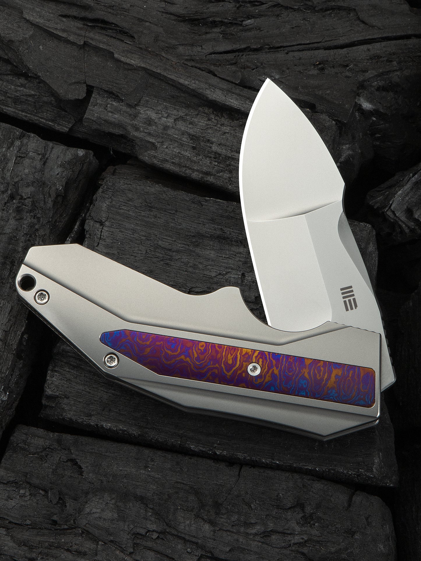 WE Coral SLT 2.95" CPM 20CV Timascus Inlay Titanium Folding Knife WE24044-4