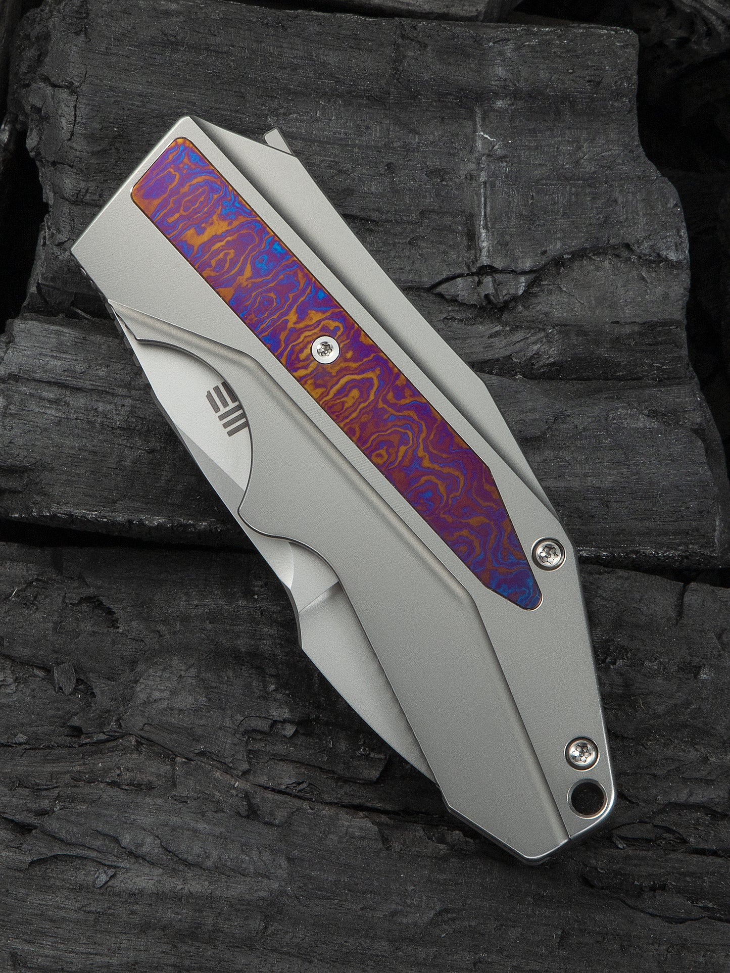 WE Coral SLT 2.95" CPM 20CV Timascus Inlay Titanium Folding Knife WE24044-4