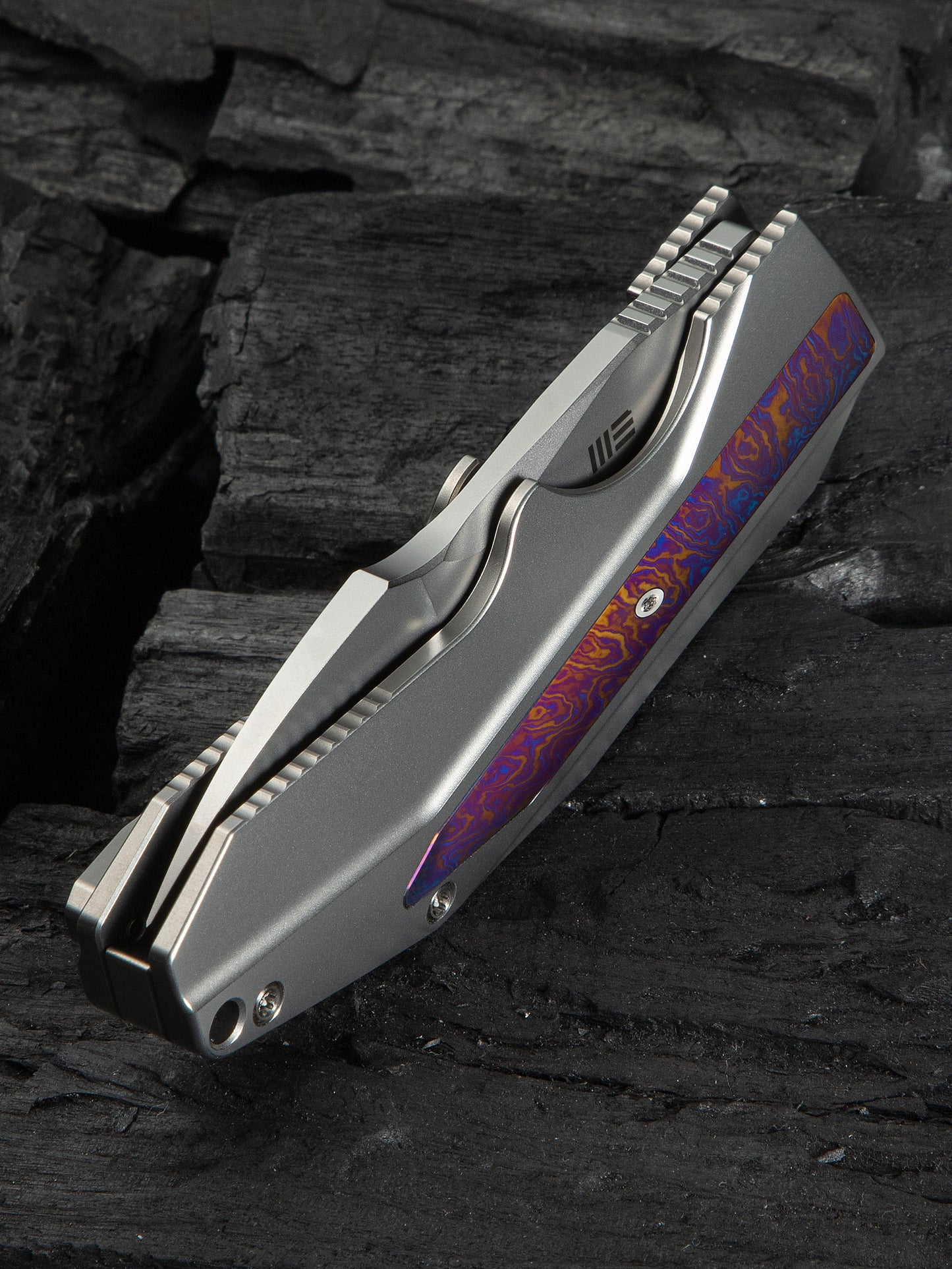 WE Coral SLT 2.95" CPM 20CV Timascus Inlay Titanium Folding Knife WE24044-4