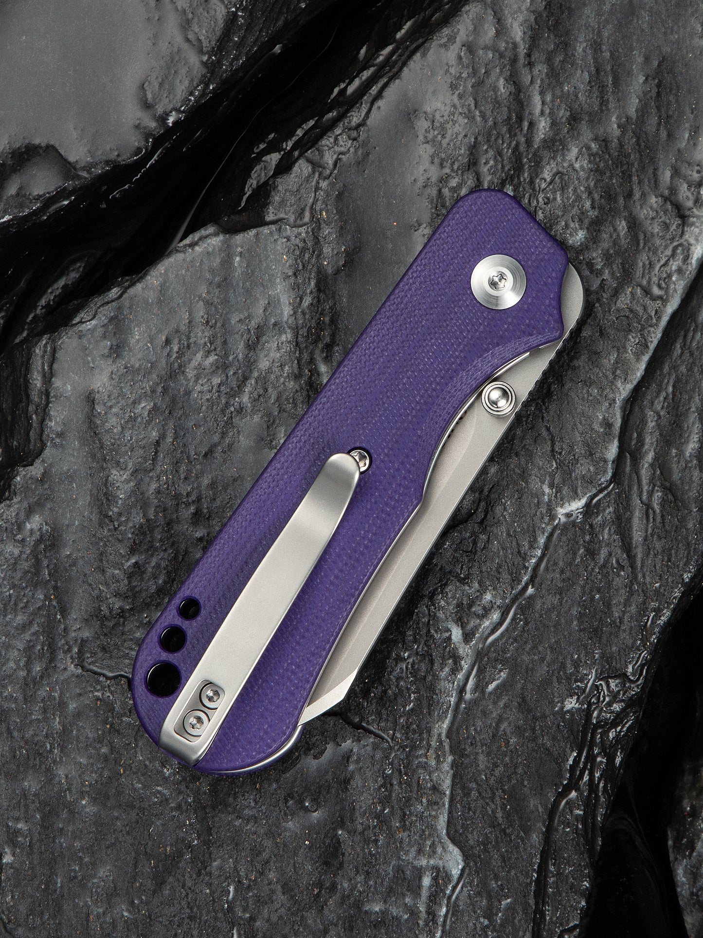 Civivi Crabby 2.7" Sandvik 14C28N Purple G10 Folding Knife by Ken Onion Jr C24055-2