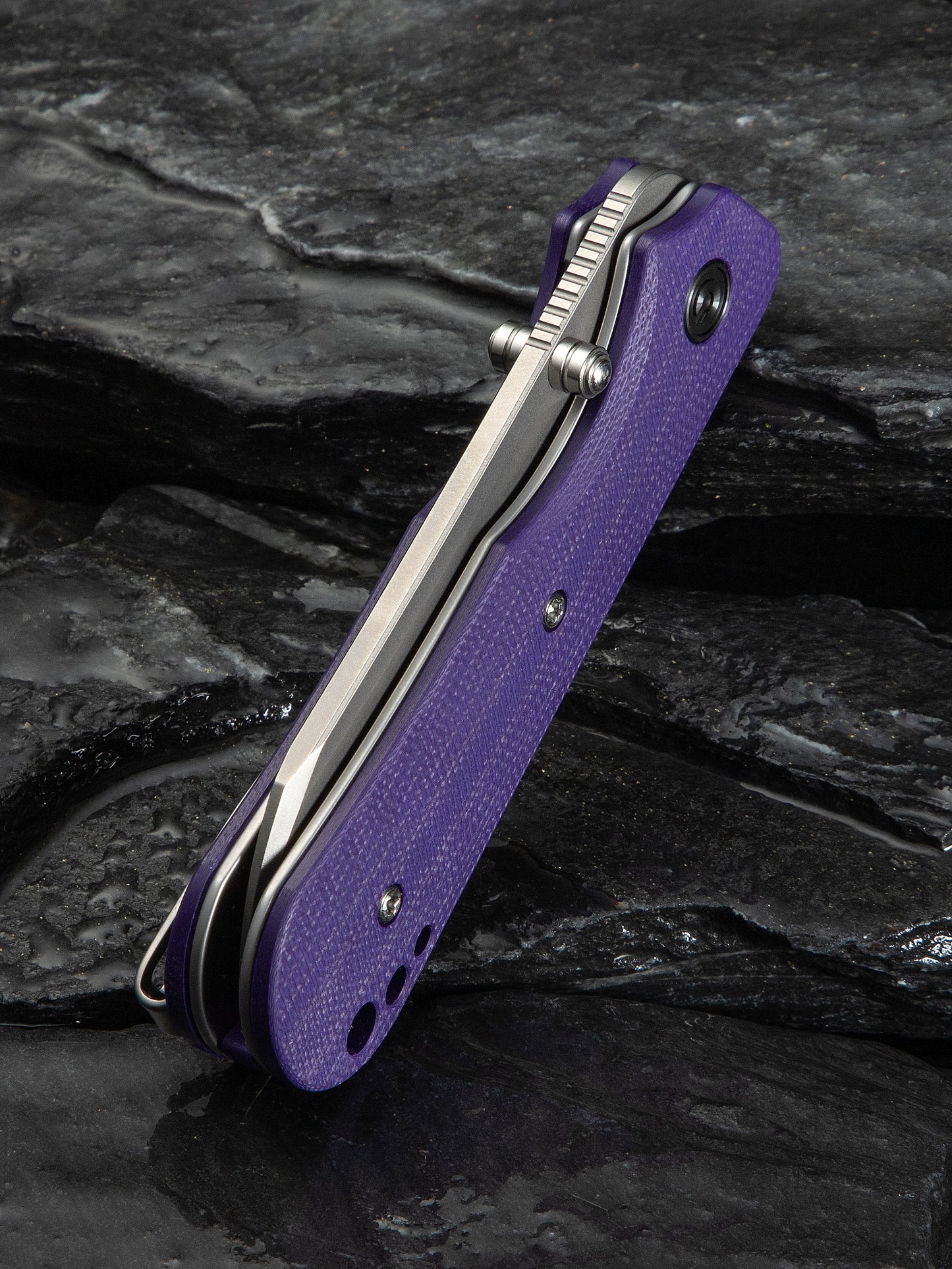Civivi Crabby 2.7" Sandvik 14C28N Purple G10 Folding Knife by Ken Onion Jr C24055-2