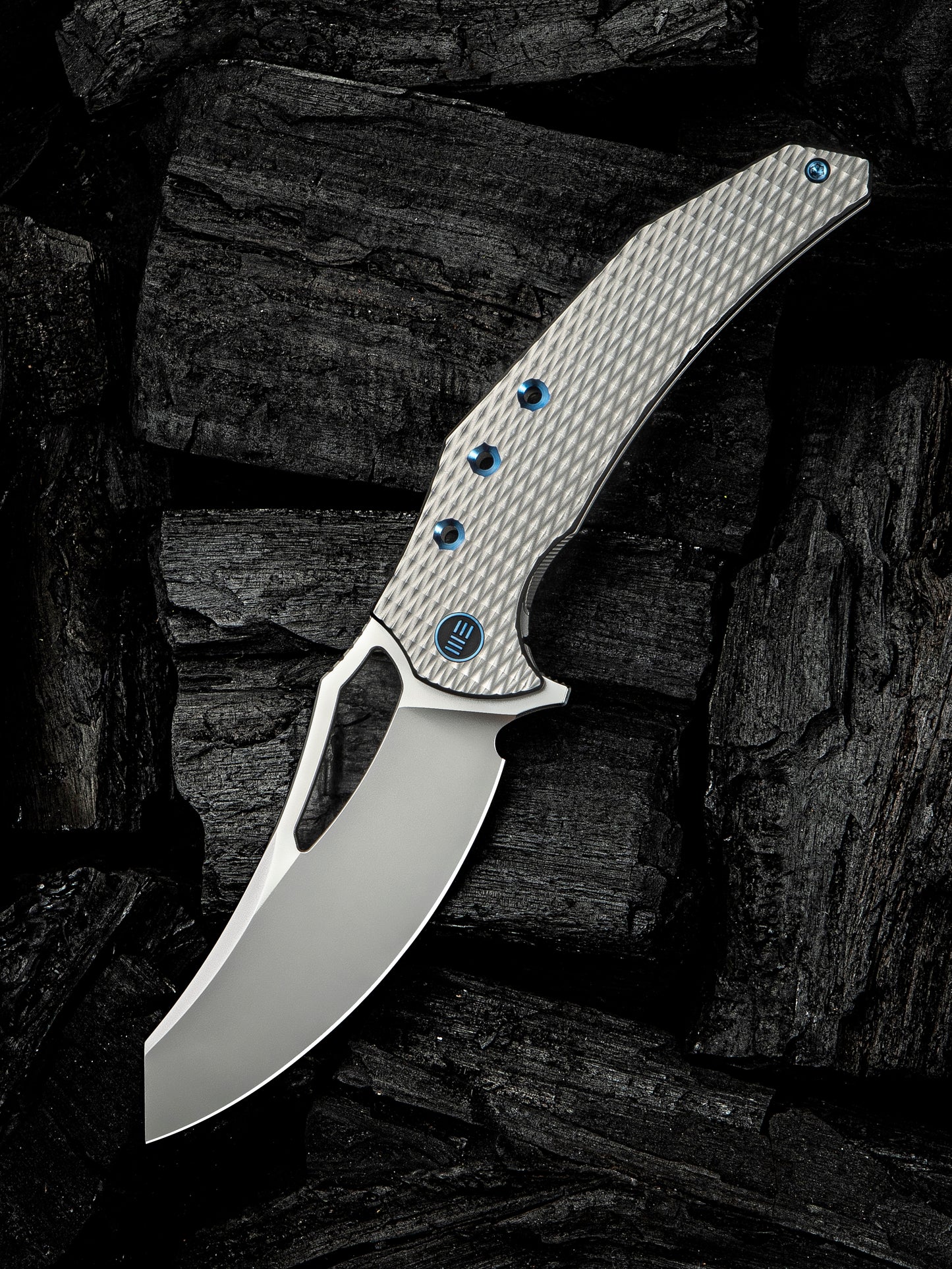 WE Epaulette 3.45" M390 Polished Bead Blasted Titanium Folding Knife by Gavko Knives WE24024-3