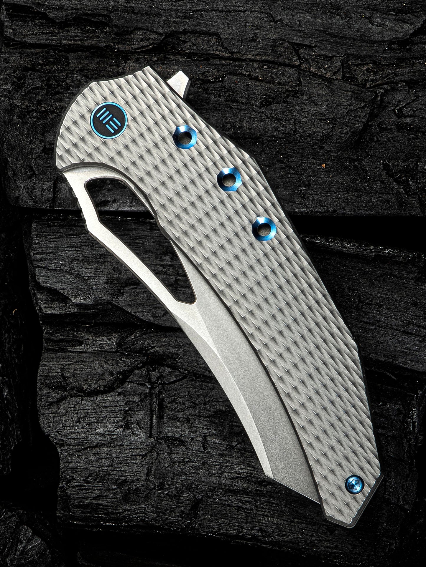 WE Epaulette 3.45" M390 Polished Bead Blasted Titanium Folding Knife by Gavko Knives WE24024-3