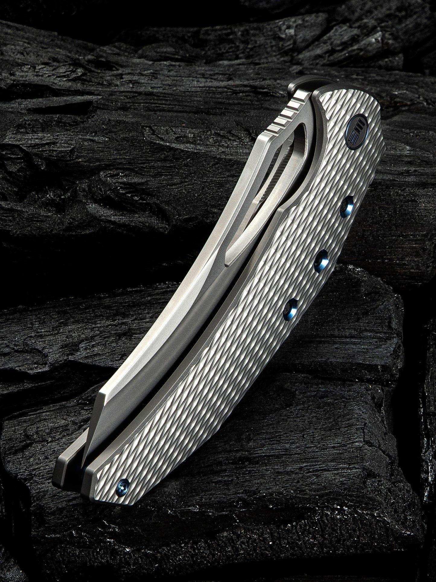 WE Epaulette 3.45" M390 Polished Bead Blasted Titanium Folding Knife by Gavko Knives WE24024-3
