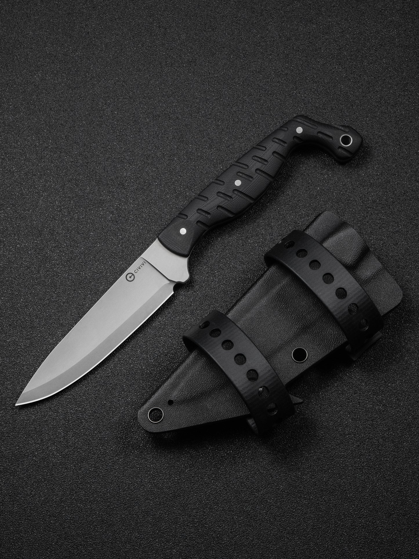 Civivi MDRN Hunter 4.12" Nitro-V Black G10 Fixed Blade Knife by Kyle Lamb C23078-1