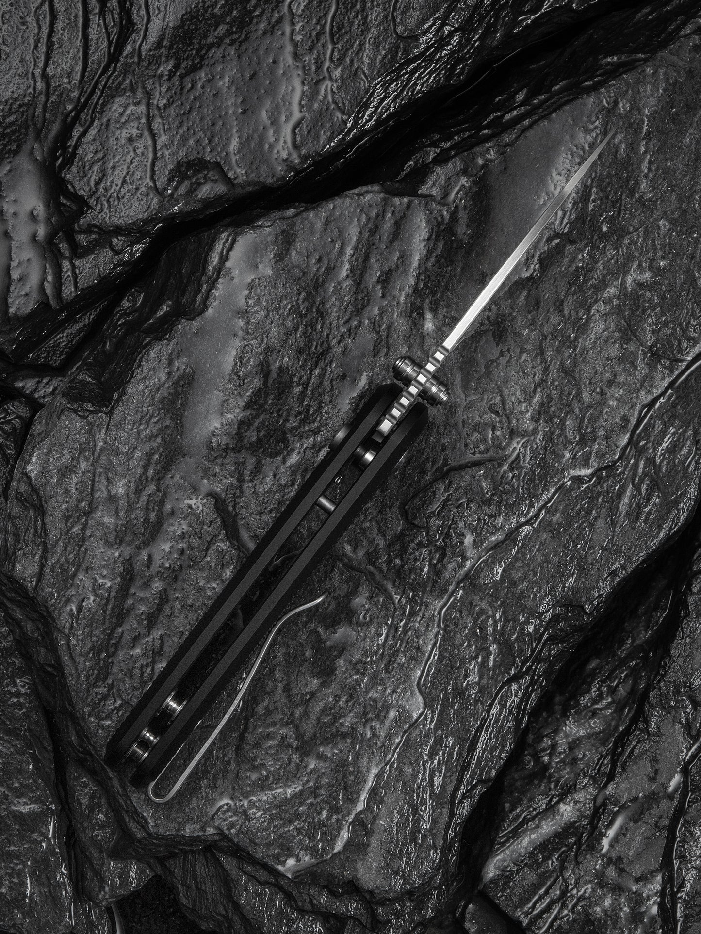 Civivi Mini Shakan 2.48" Nitro-V Ripple Black Aluminum Button Lock Folding Knife C20052F-1