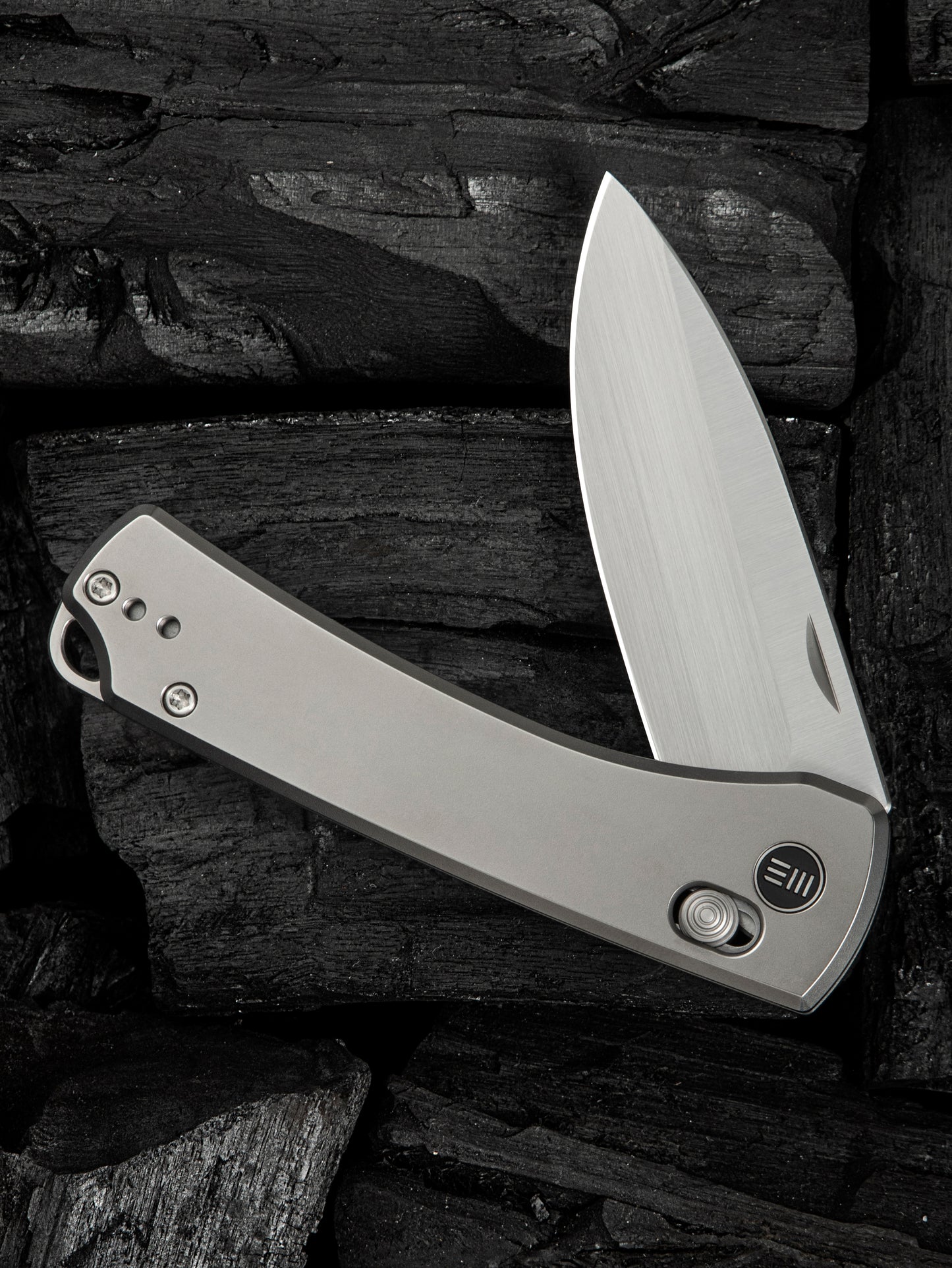 WE Nightblade 2.98" CPM 20CV Polished Bead Blasted Titanium Folding Knife by Dutch Bushcraft Knives WE22046-2