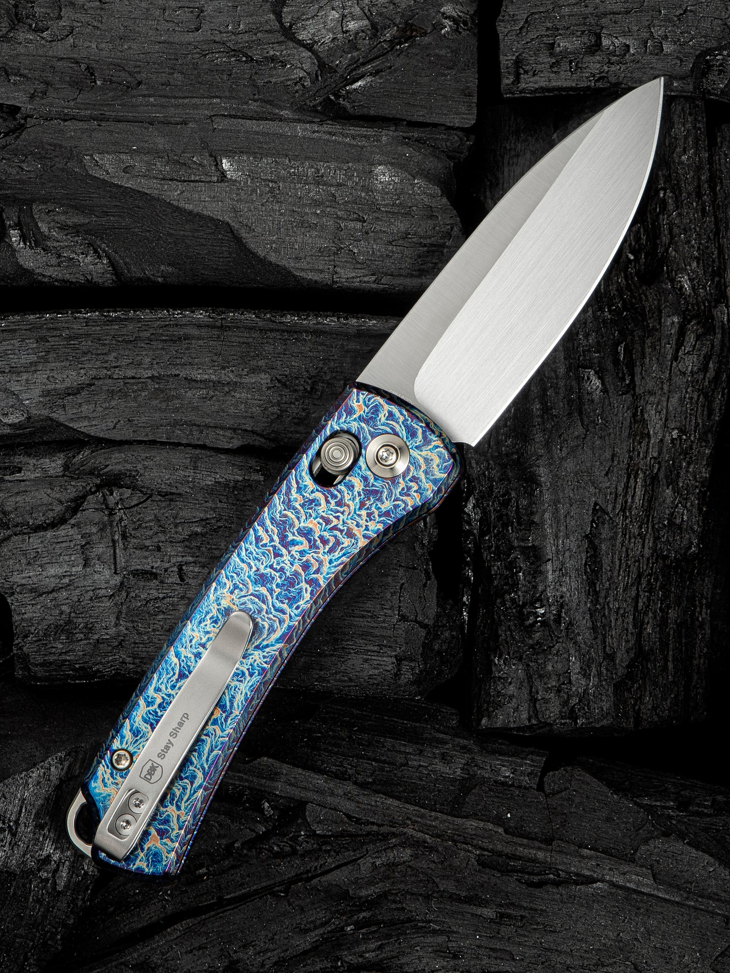 WE Nightblade 2.98" CPM 20CV Flamed Titanium Folding Knife by Dutch Bushcraft Knives WE22046-4