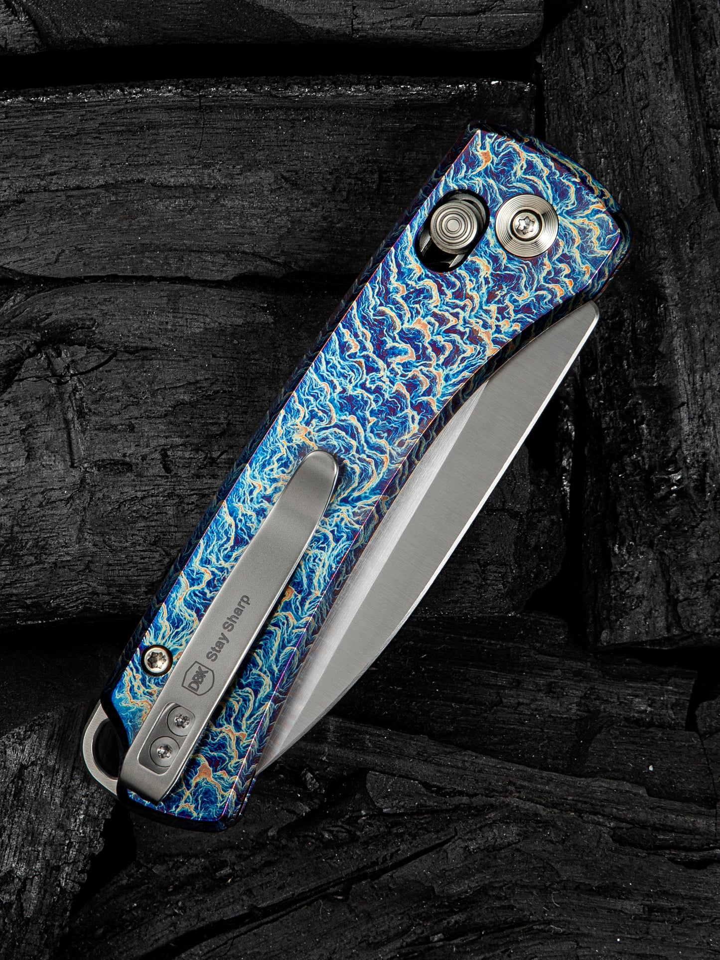 WE Nightblade 2.98" CPM 20CV Flamed Titanium Folding Knife by Dutch Bushcraft Knives WE22046-4