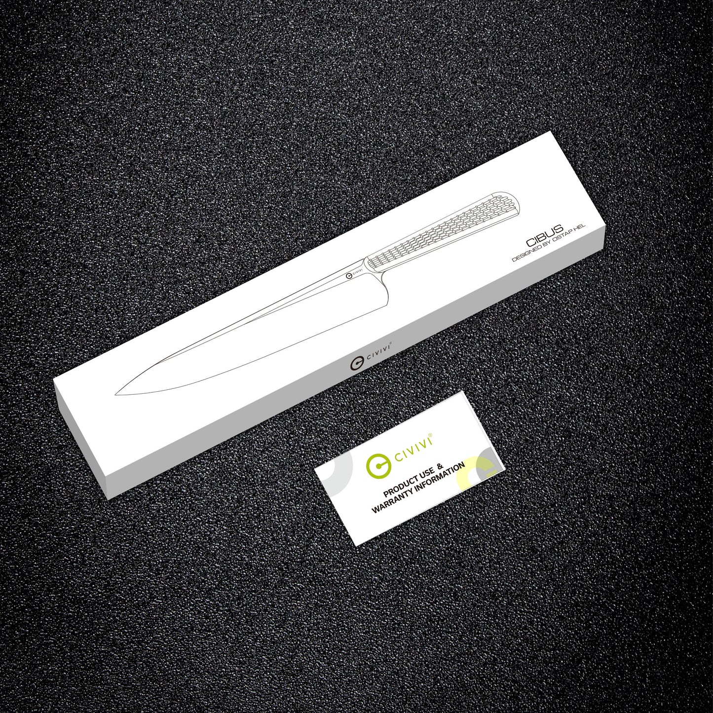 Civivi Cibus 7.87" Sandvik 14C28N Black G10 Kitchen Chef Knife by Ostap Hel C23048-1