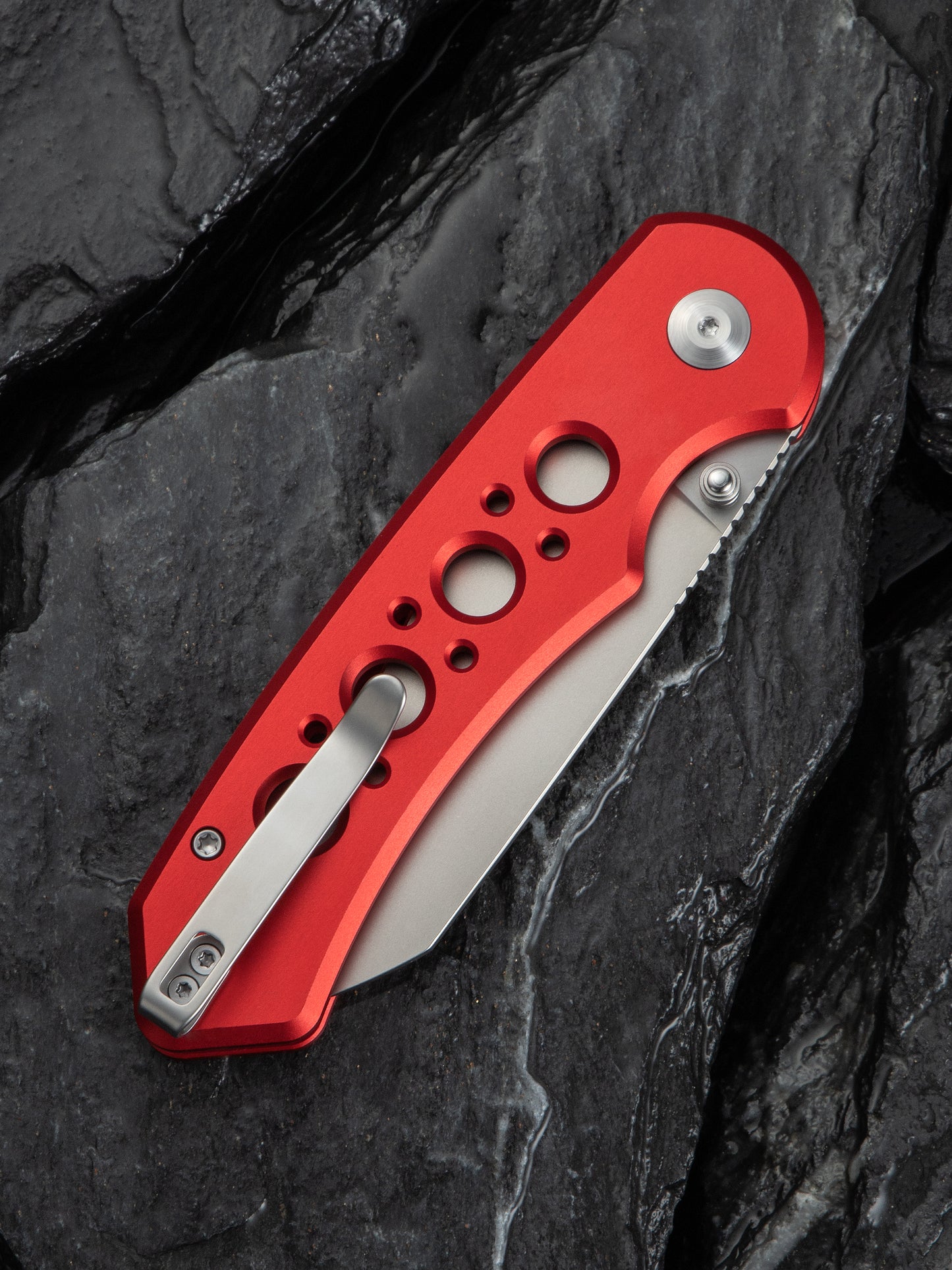 Civivi Pragma Prime 3.49" Sandvik 14C28N Red Aluminium Button Lock Folding Knife C24067-2