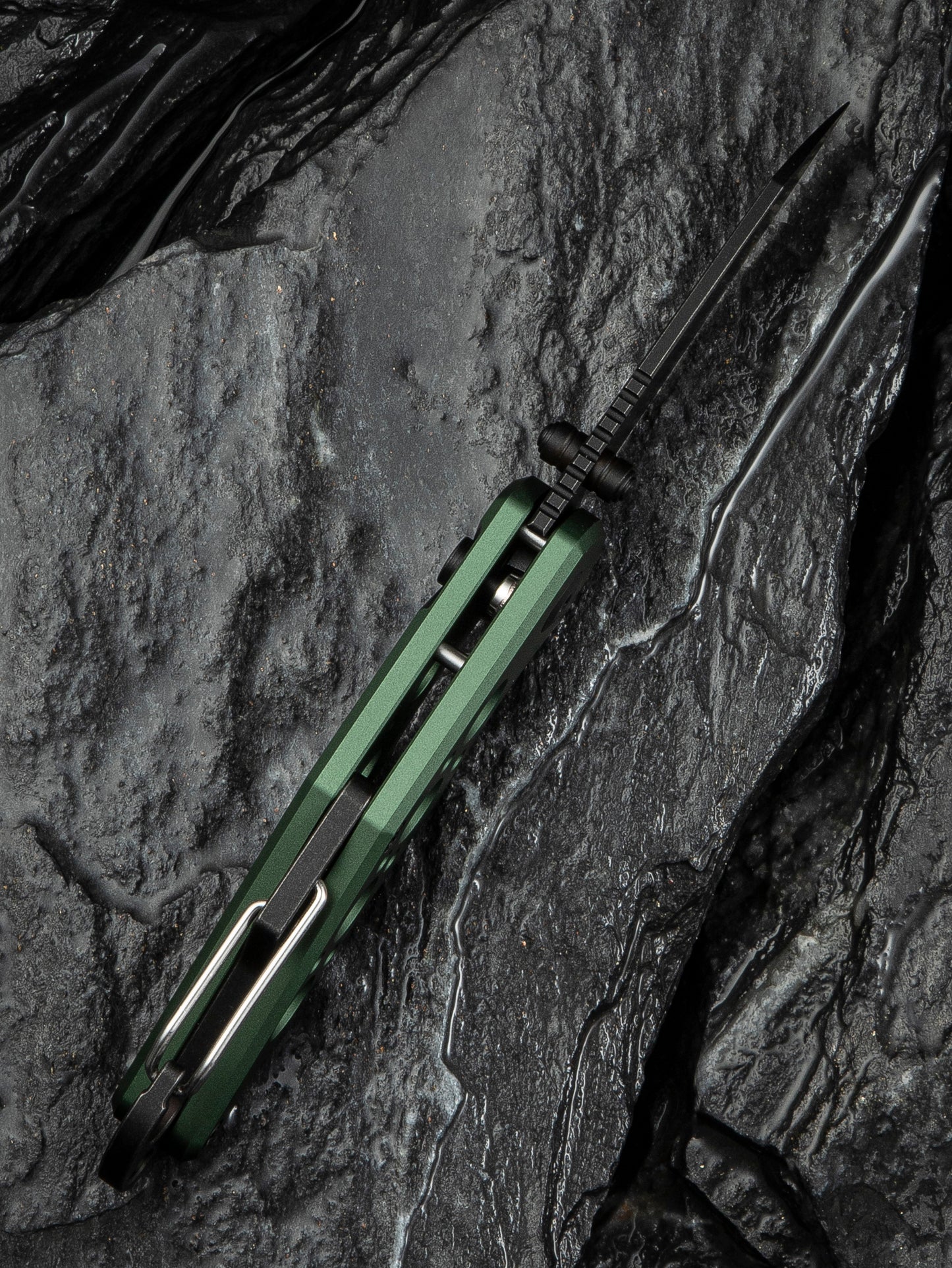 Civivi Pragma 2.2" Nitro-V Green Aluminium Button Lock Folding Knife Carabiner Bottle Opener C23062B-3