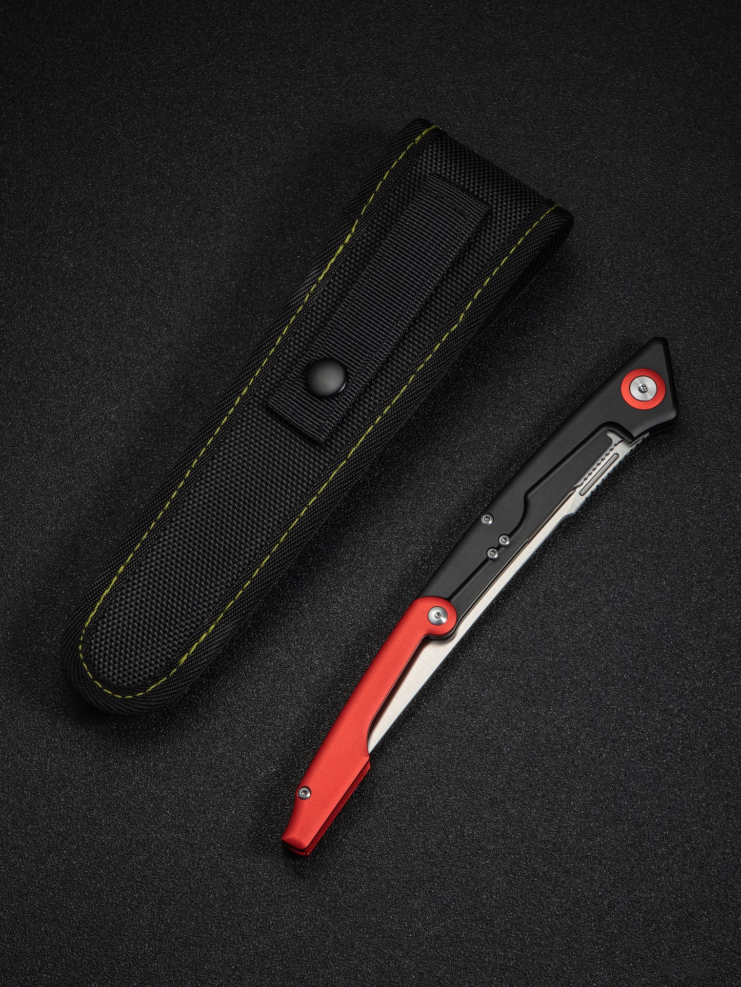 Civivi Shawka 5.81" Sandvik 14C28N Red Aluminium Folding Fillet Knife with Sheath C22029B-1