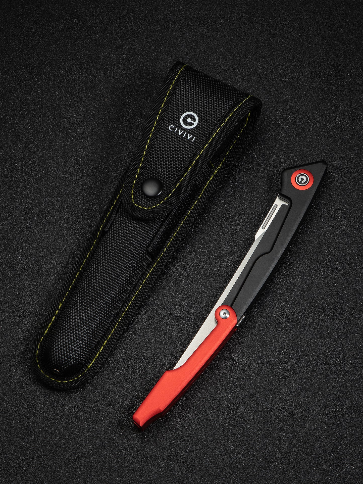 Civivi Shawka 5.81" Sandvik 14C28N Red Aluminium Folding Fillet Knife with Sheath C22029B-1