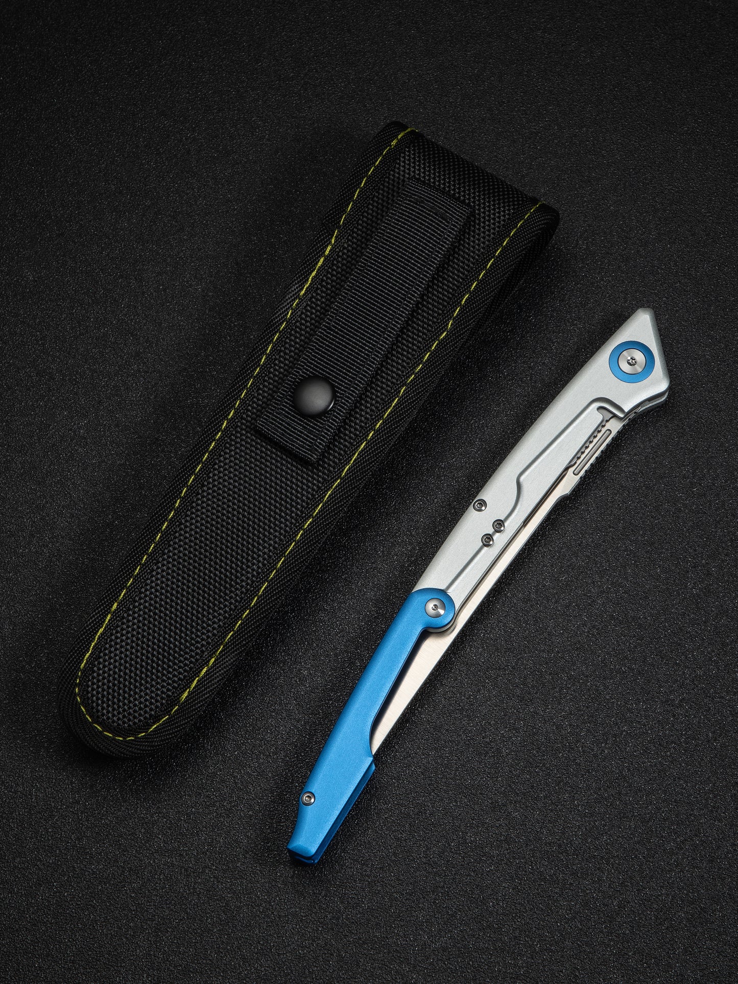 Civivi Shawka 5.81" Sandvik 14C28N Blue Aluminium Folding Fillet Knife with Sheath C22029B-2