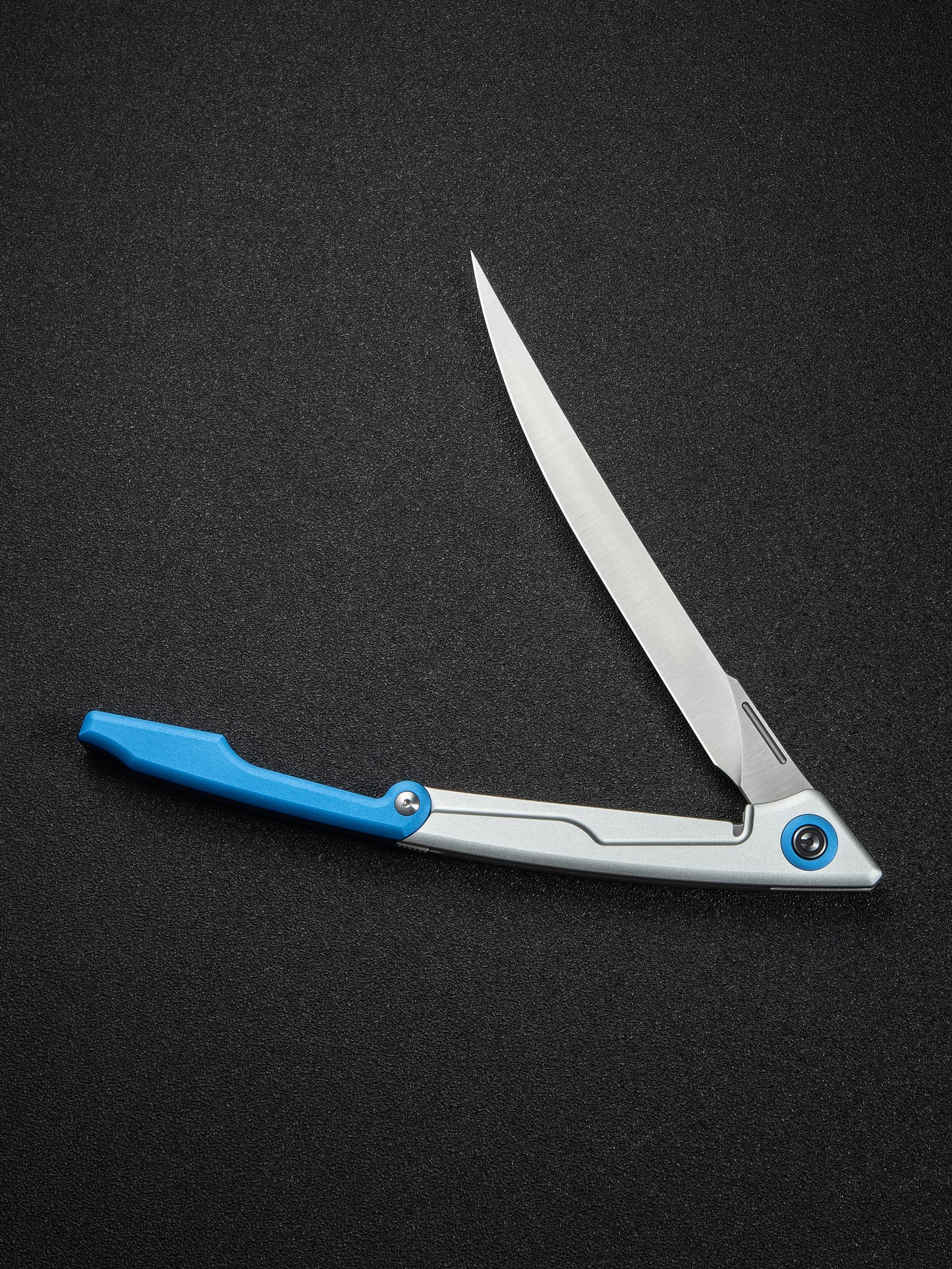 Civivi Shawka 5.81" Sandvik 14C28N Blue Aluminium Folding Fillet Knife with Sheath C22029B-2