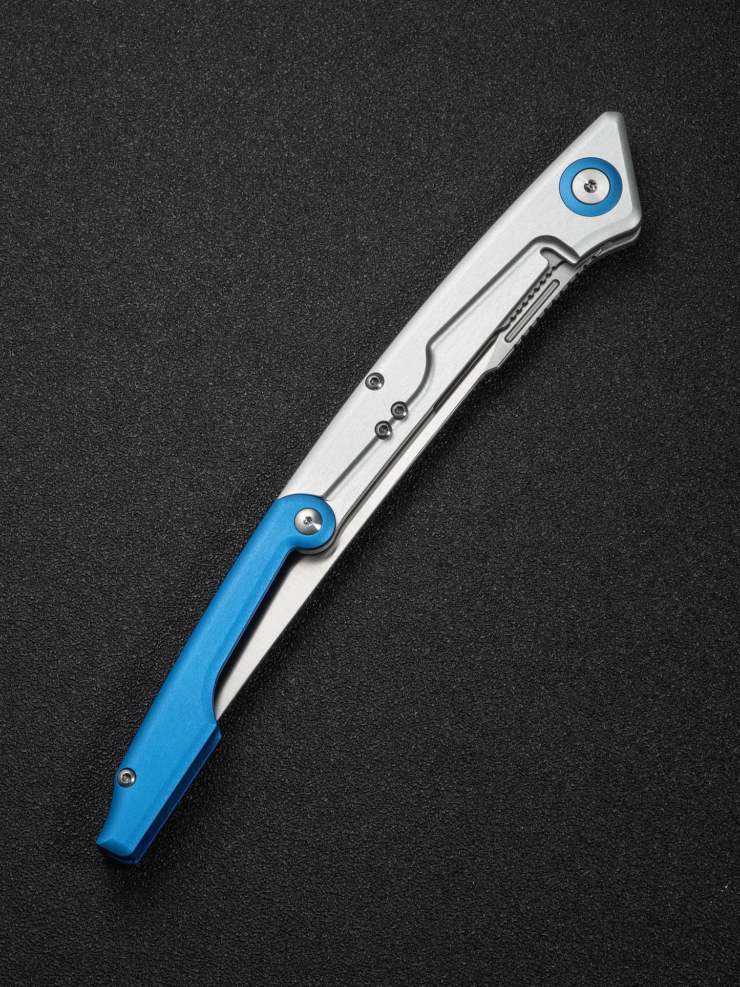 Civivi Shawka 5.81" Sandvik 14C28N Blue Aluminium Folding Fillet Knife with Sheath C22029B-2