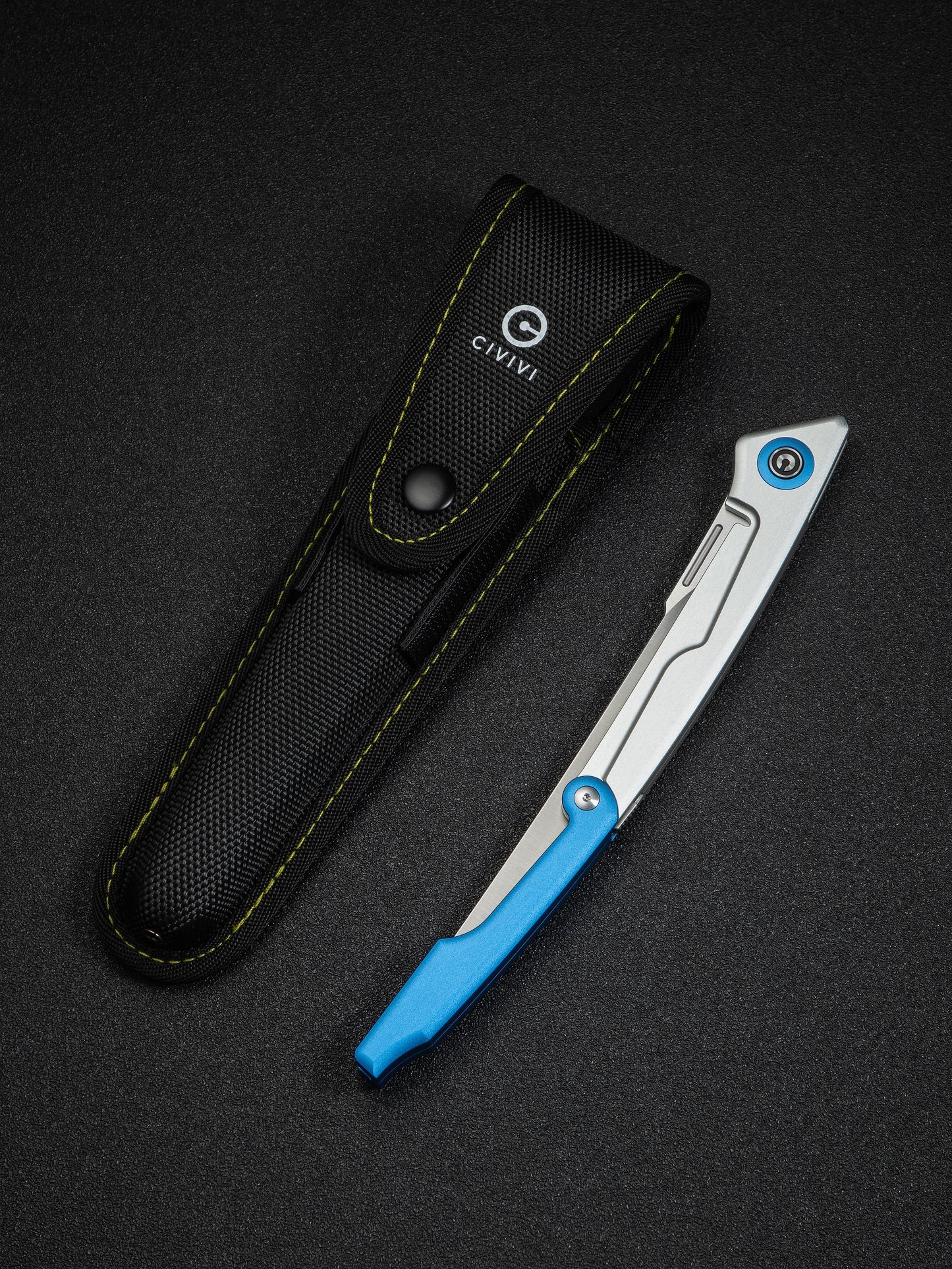 Civivi Shawka 5.81" Sandvik 14C28N Blue Aluminium Folding Fillet Knife with Sheath C22029B-2