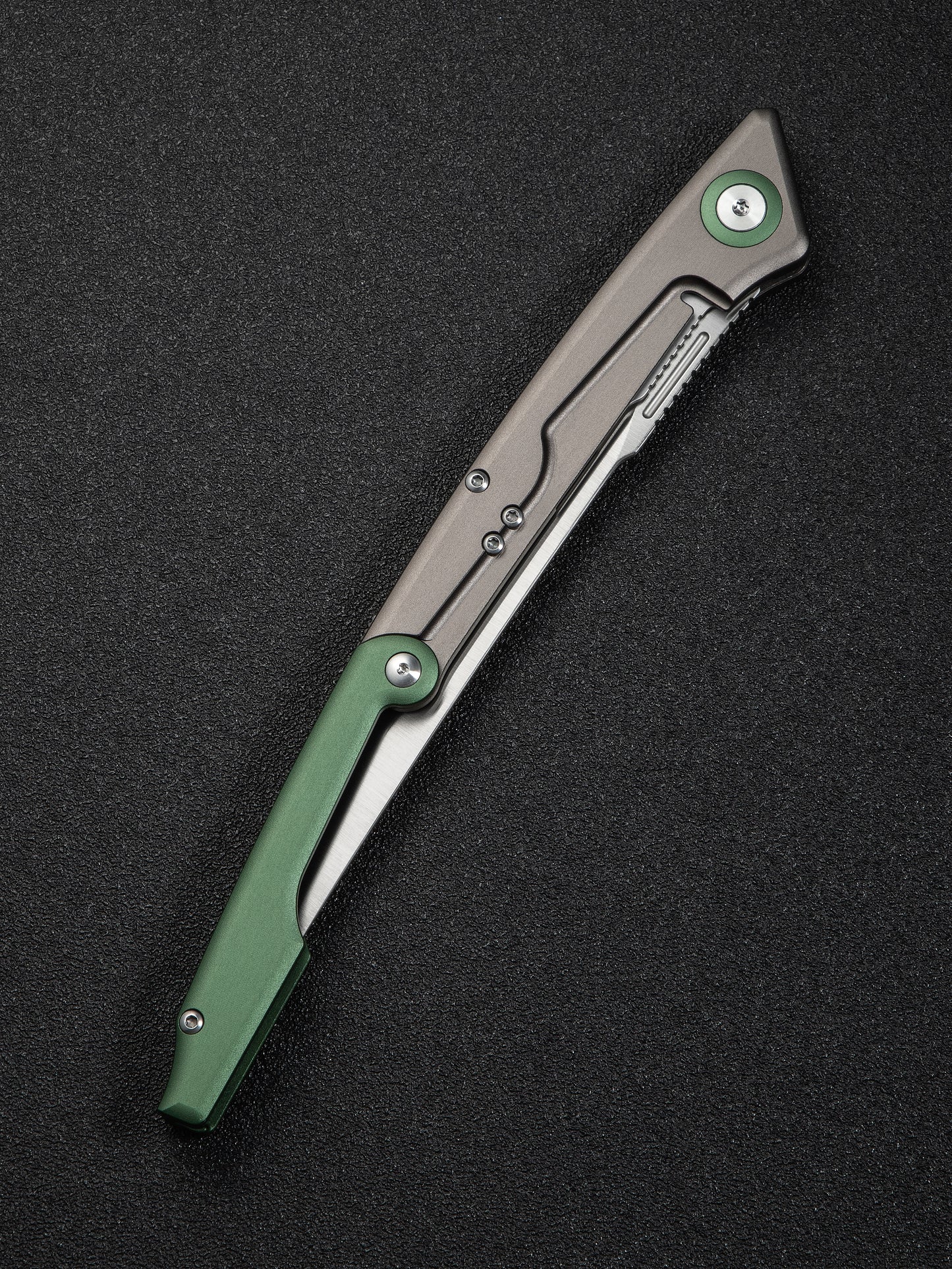 Civivi Shawka 5.81" Sandvik 14C28N Green Aluminium Folding Fillet Knife with Sheath C22029B-3
