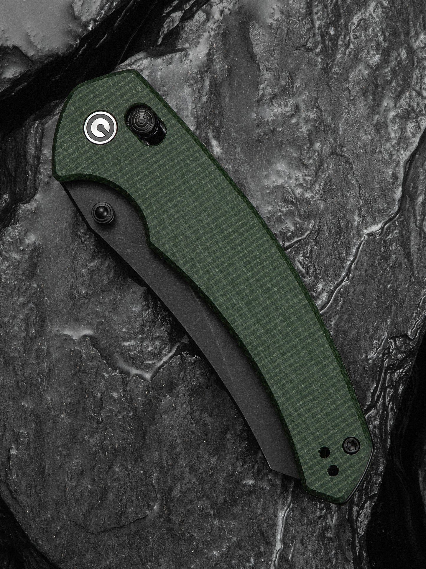 Civivi Sixgill 3.41" Nitro-V Green Canvas Micarta Crossbar Lock Folding Knife by Gavko Knives C24050-3
