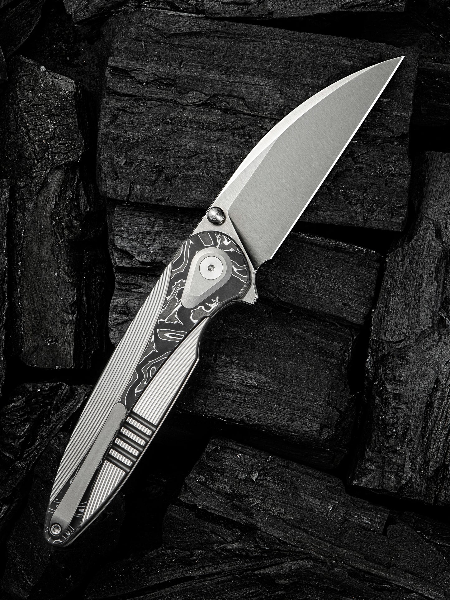 WE Zenthra 3.3" M390 Aluminium Foil Carbon Fiber Titanium Folding Knife WE24021C-4