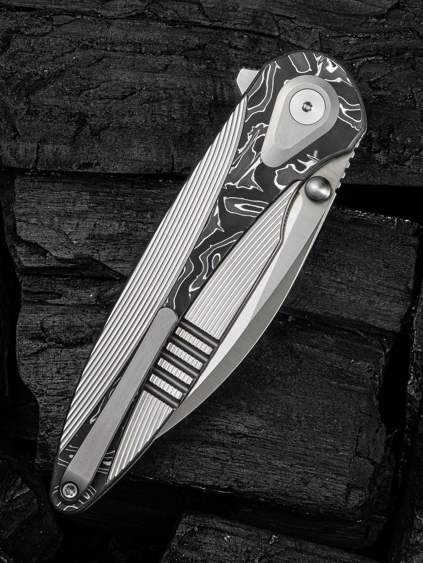 WE Zenthra 3.3" M390 Aluminium Foil Carbon Fiber Titanium Folding Knife WE24021C-4