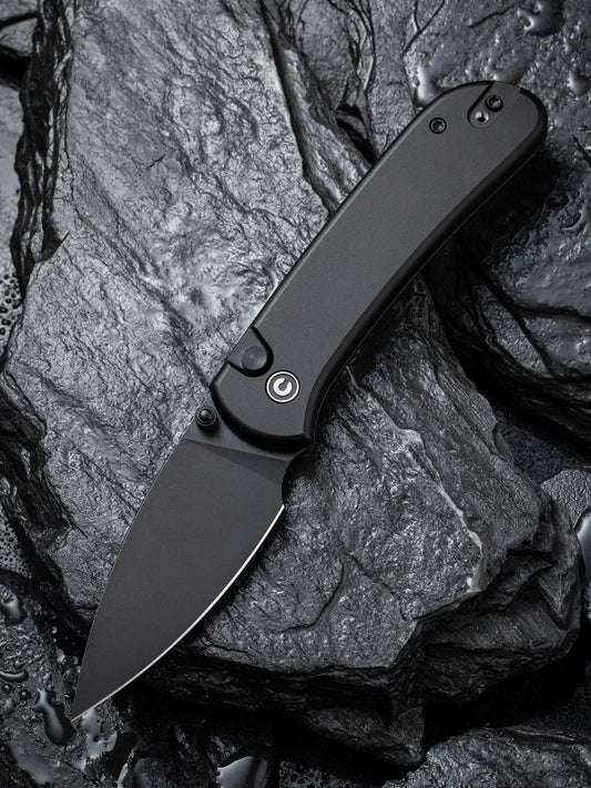 Civivi Qubit 2.98" Sandvik 14C28N Black Aluminium Button Lock Folding Knife C22030E-1