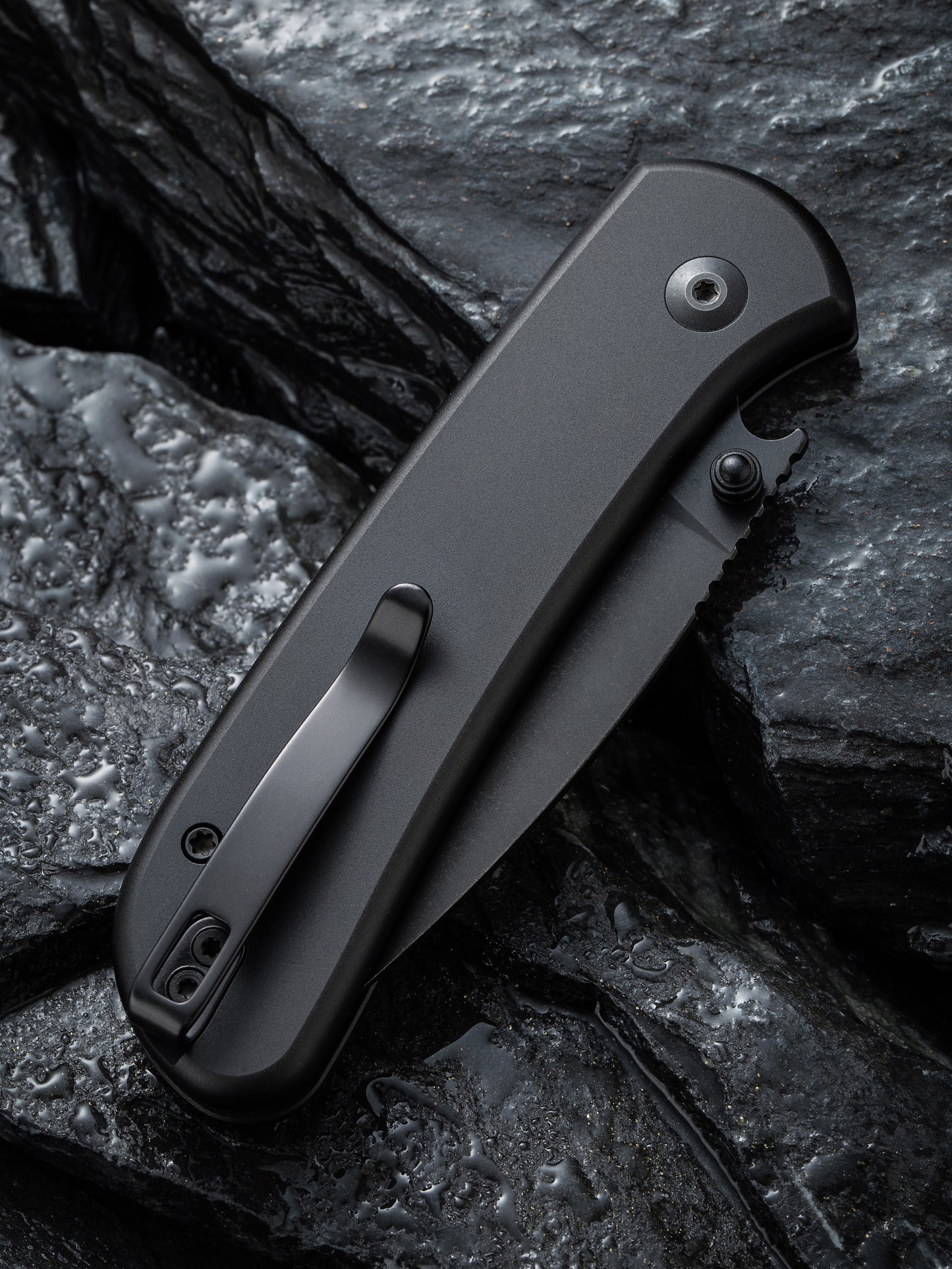 Civivi Qubit 2.98" Sandvik 14C28N Black Aluminium Button Lock Folding Knife C22030E-1