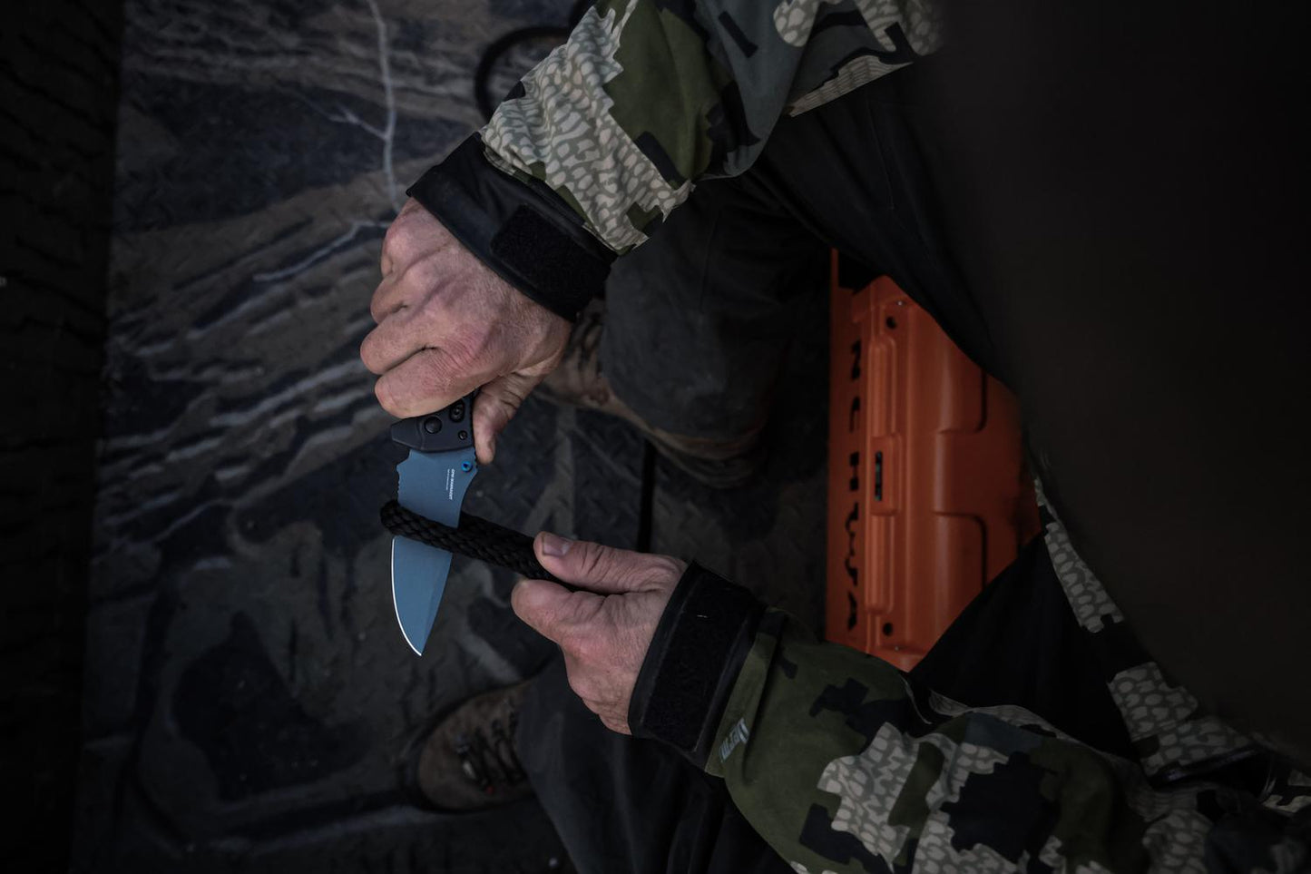 Benchmade 18060SBT-01 Adira Serrated 3.88" CPM-Magnacut Cerakote Blue Tempest Gray Folding Knife