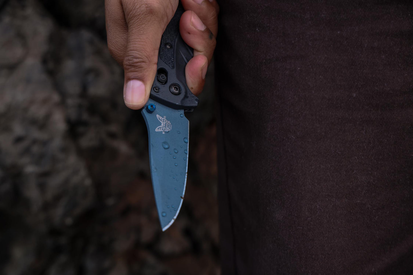Benchmade 18065BT-01 Mini Adira 3.21" CPM-Magnacut Cerakote Blue Tempest Gray Folding Knife