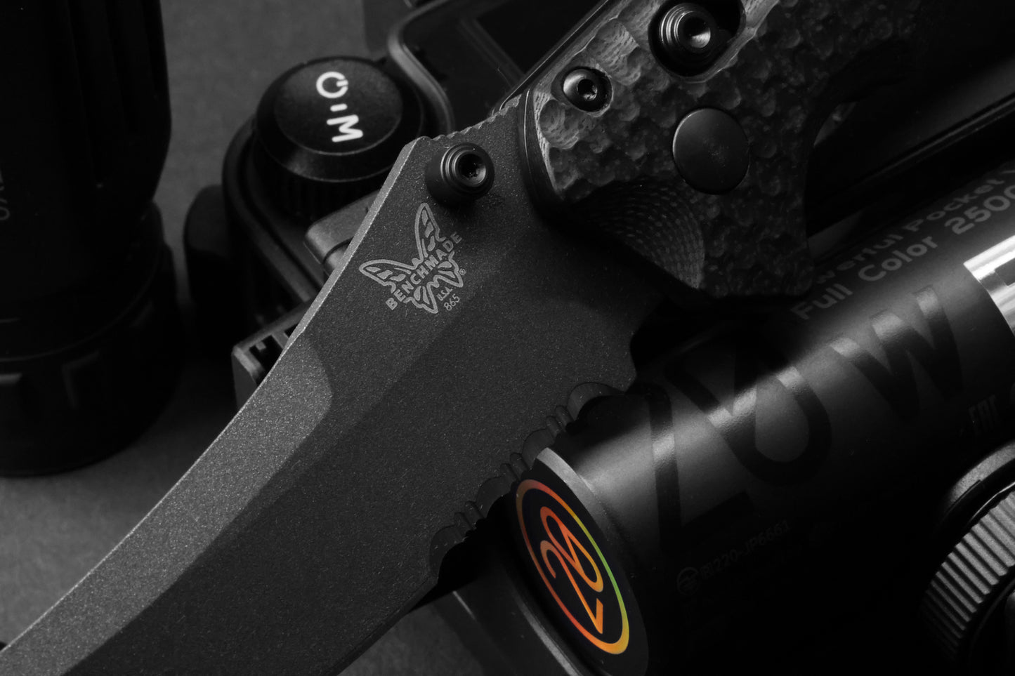 Benchmade 865SBK Mini Bedlam 3.45" S90V Black Cerakote Graphite G10 Folding Knife