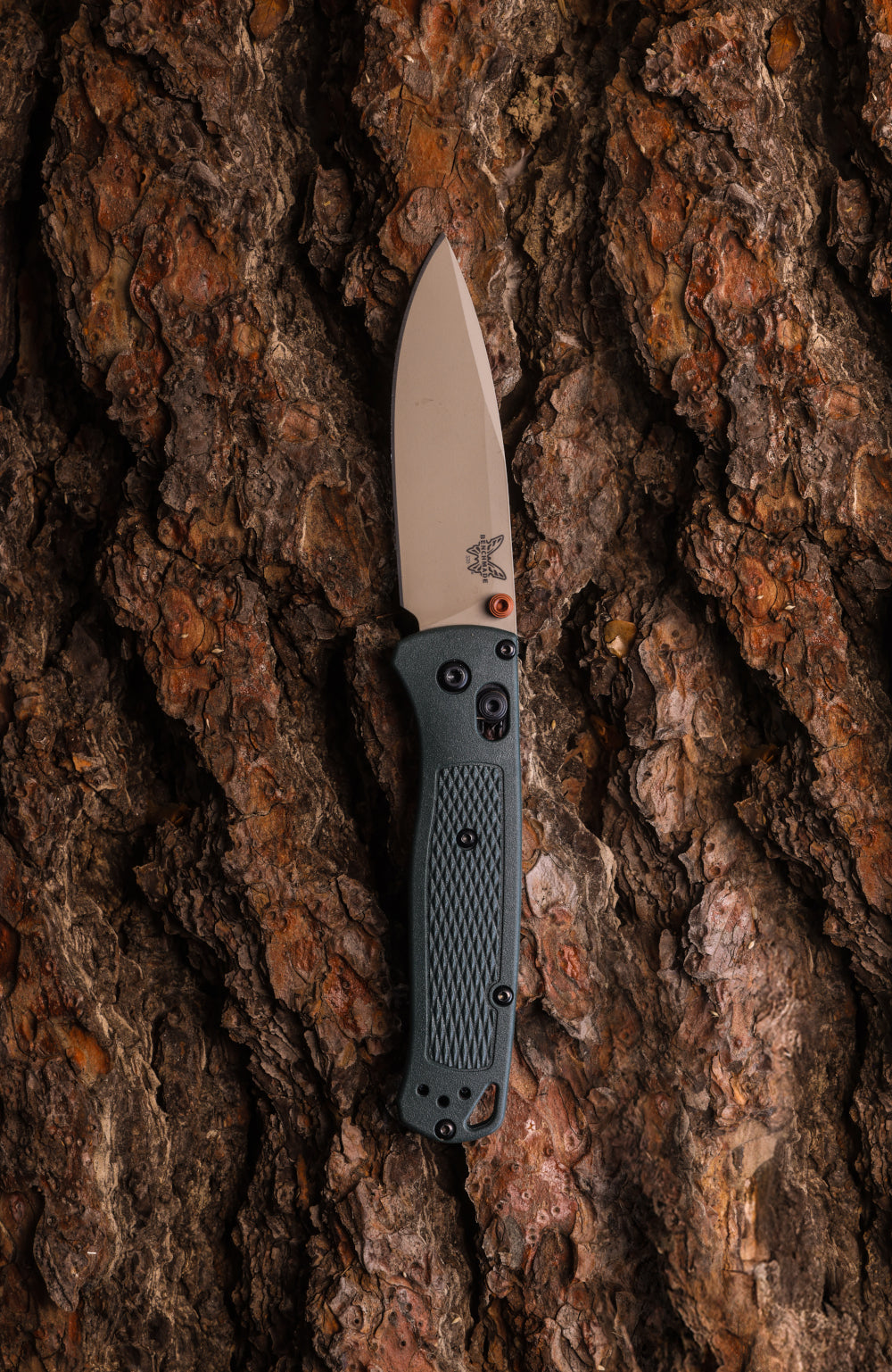 Benchmade 535TN-2601 Bugout 3.2" ELMAX McMillan Tan Cerakote Taiga Green Grivory Folding Knife