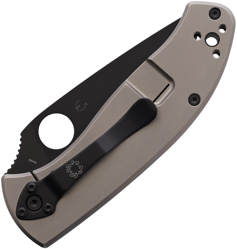 Spyderco Tenacious 3.35" 8Cr13MoV Black Titanium Folding Knife C122TIBKP
