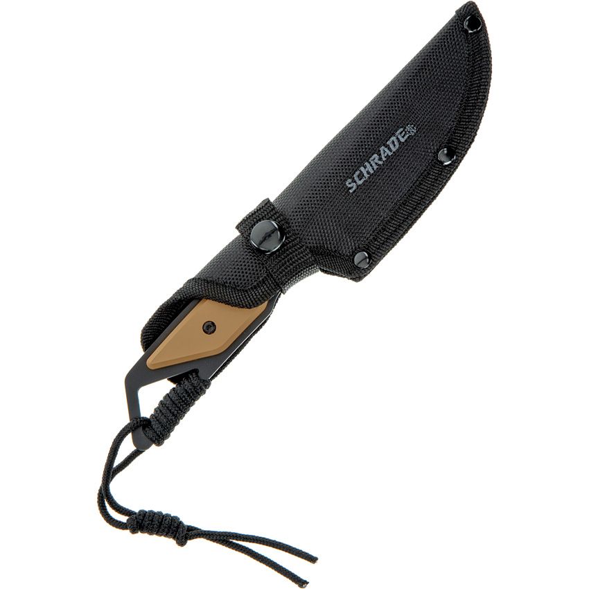 Schrade Frontier 4" 3Cr13 Tan GFN Fixed Blade Knife with Nylon Sheath
