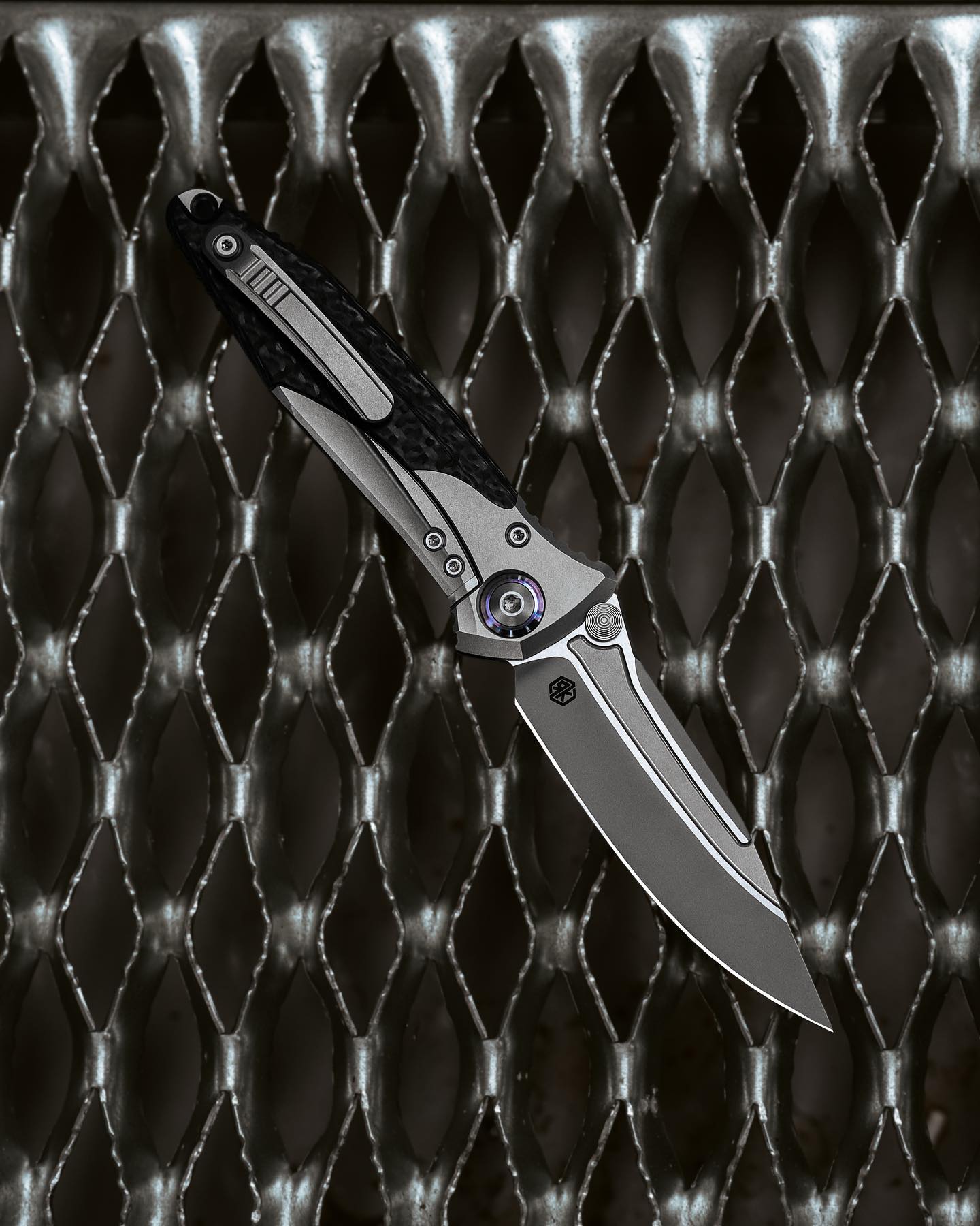 Microtech SOCOM Bravo Mini S/E 3.4" M390 Carbon Fiber Titanium Folding Knife