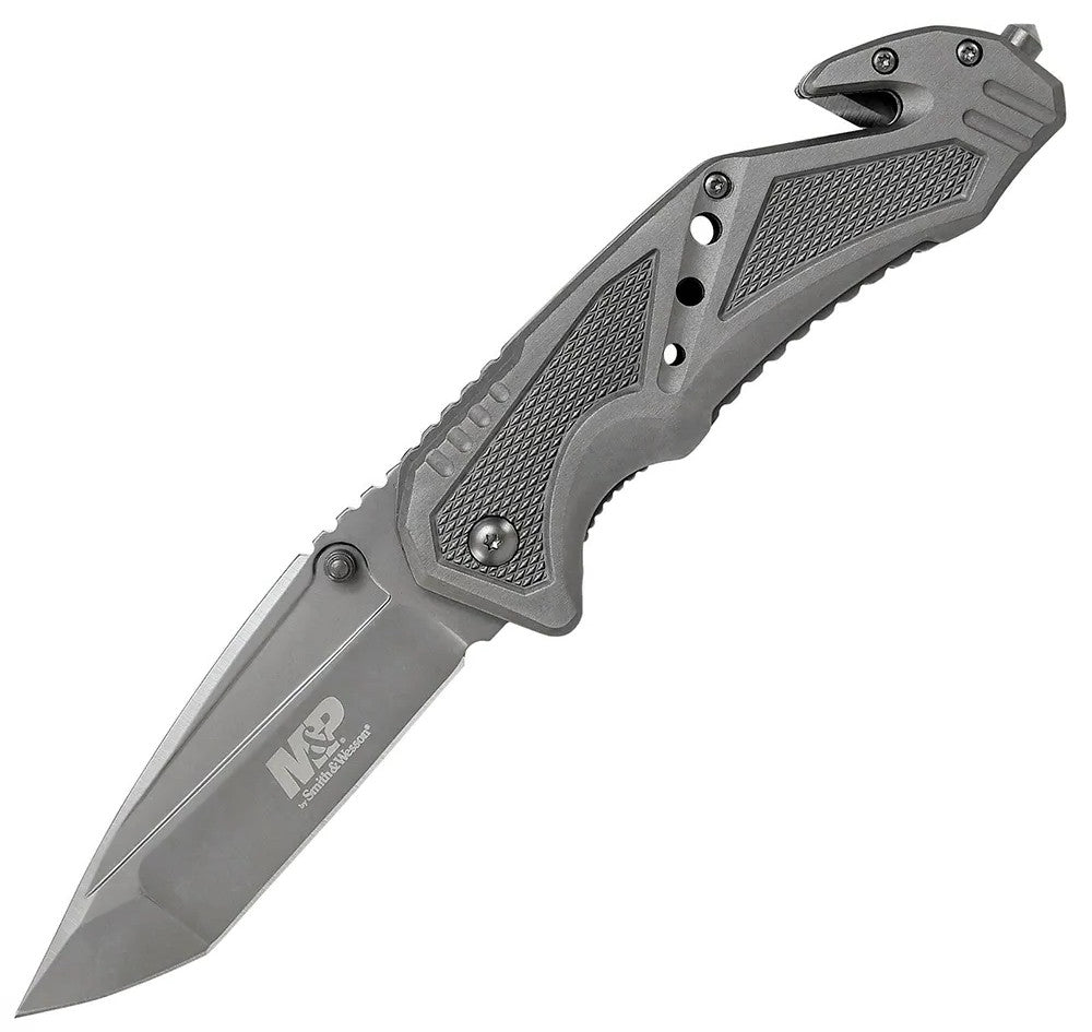 Smith & Wesson M&P 3.8" 7Cr17MoV Gray Aluminium Rescue Folding Knife SWMP11G