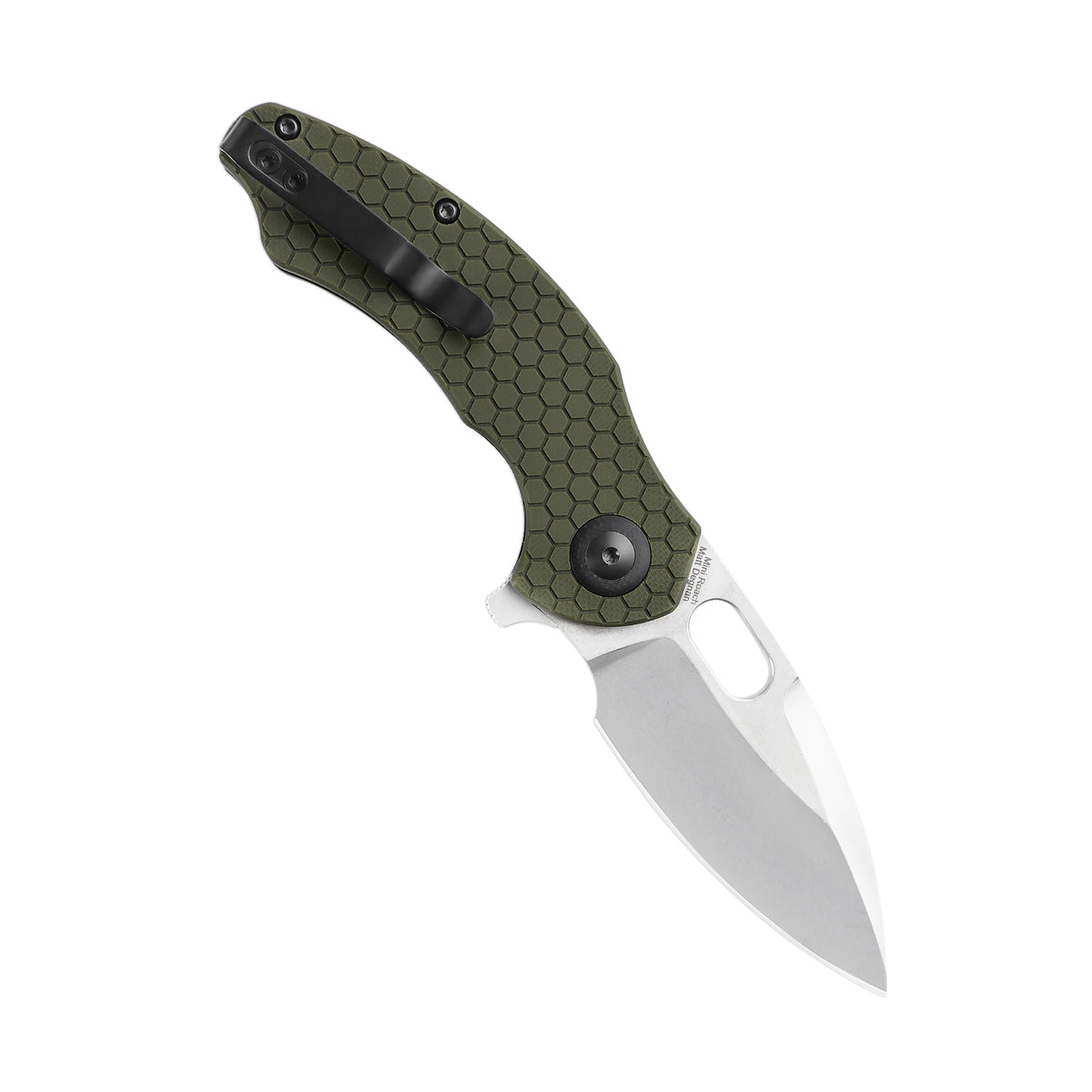 Kizer Mini Roach 2.99" 154CM Stonewashed Green G10 Folding Knife by Matt Degnan V3477C1