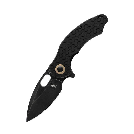 Kizer Mini Roach 2.99" 154CM Black Stonewashed G10 Folding Knife by Matt Degnan V3477C2