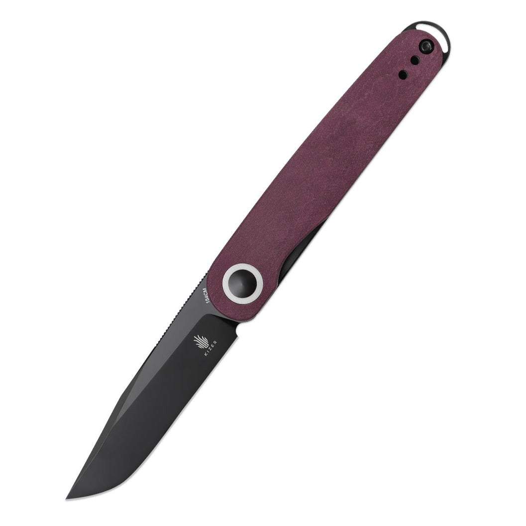 Kizer Squidward 2.81" 154CM Red Richlite Folding Knife by Azo V3604C3