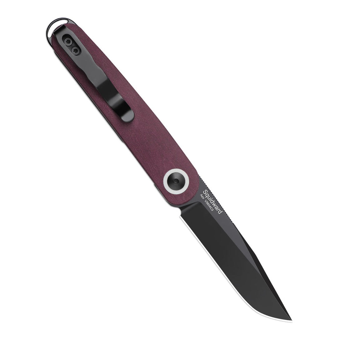 Kizer Squidward 2.81" 154CM Red Richlite Folding Knife by Azo V3604C3
