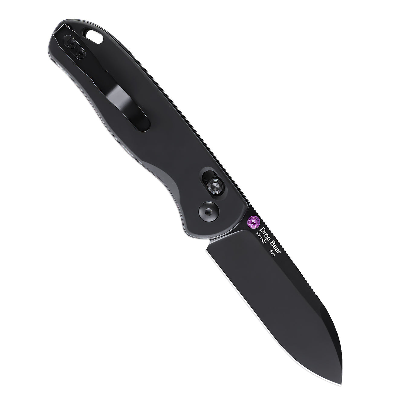 Kizer Drop Bear Clutch-Lock 2.97" 154CM Black Aluminum Folding Knife V3619C2