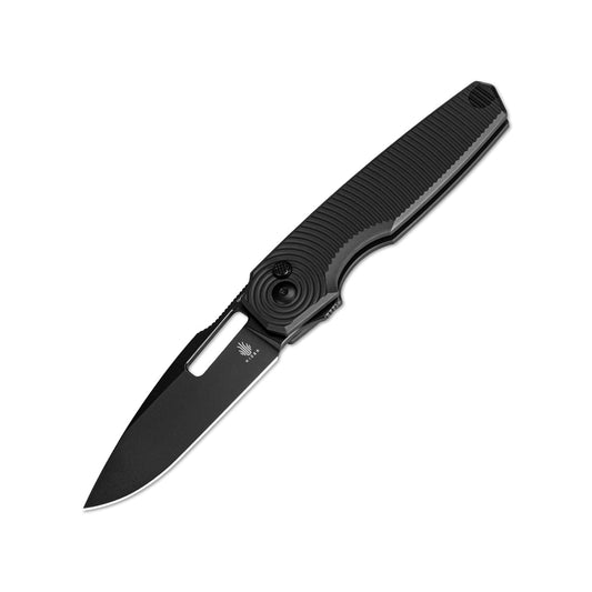 Kizer Dogfish 3.15" 154CM Black Button-Lock Aluminum Folding Knife by Caleb Waldman V3640C1