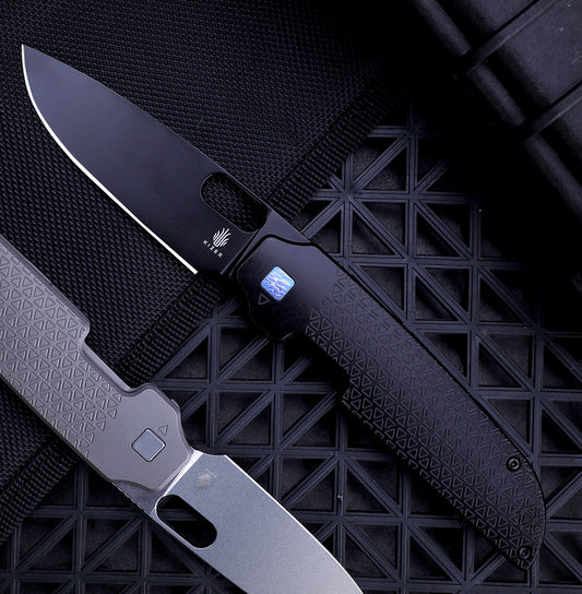 Kizer Varatas Black 3.27" S35VN Titanium Folding Knife Ki3637A2
