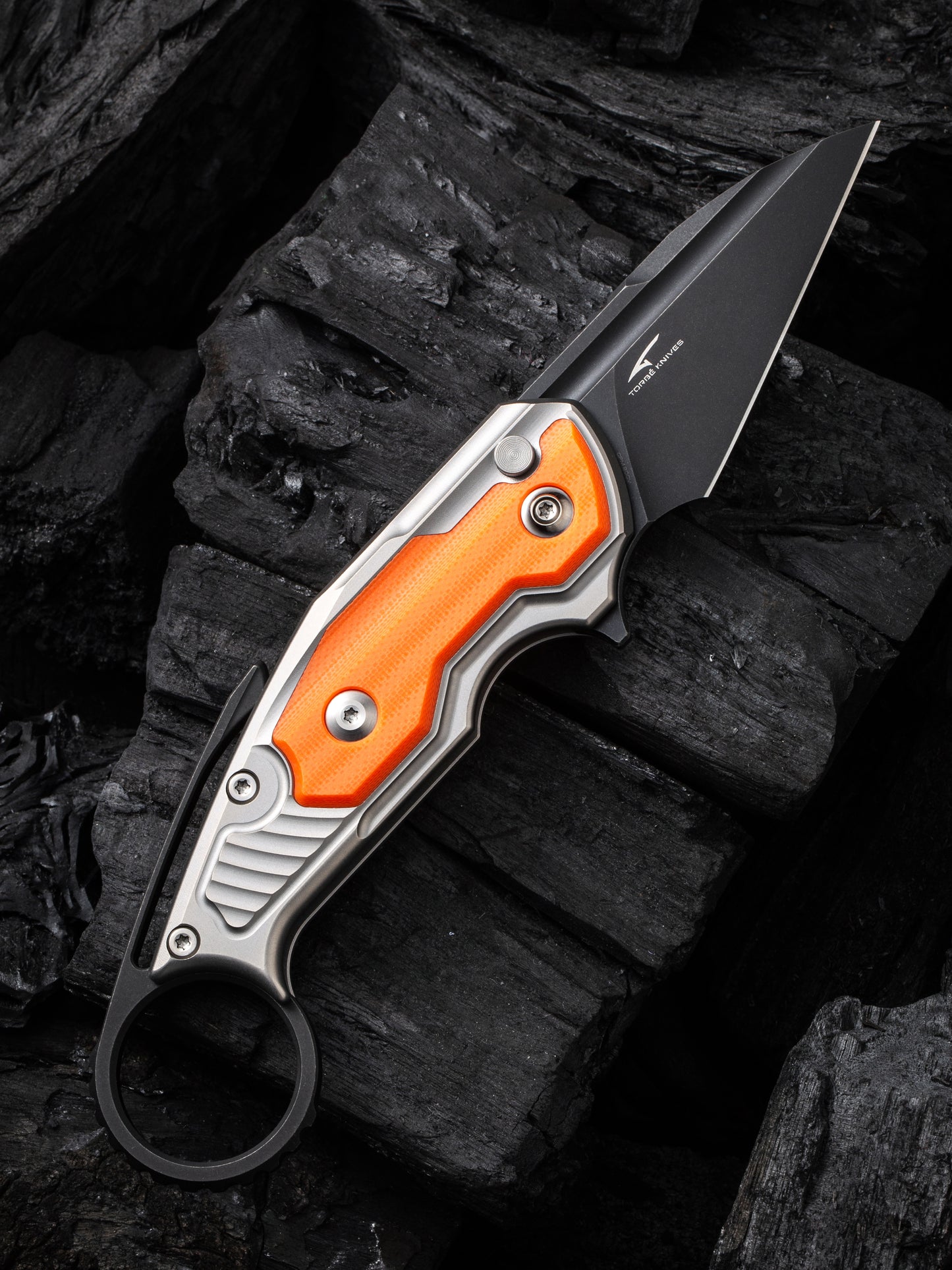 WE Yardbird 2.44" Black CPM 20CV Orange G10 Titanium Folding Knife by Maciej Torbe WE22021-1