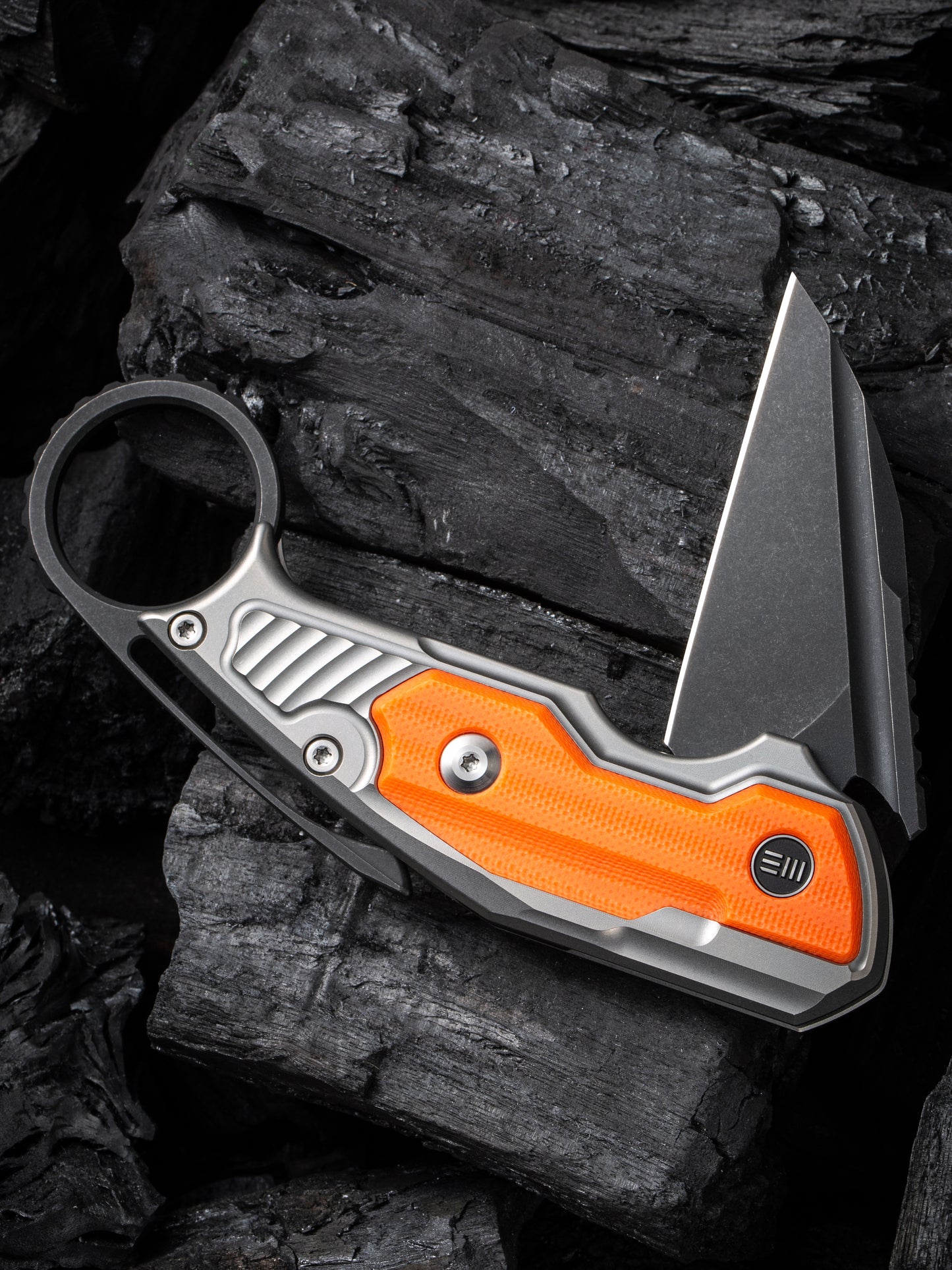 WE Yardbird 2.44" Black CPM 20CV Orange G10 Titanium Folding Knife by Maciej Torbe WE22021-1